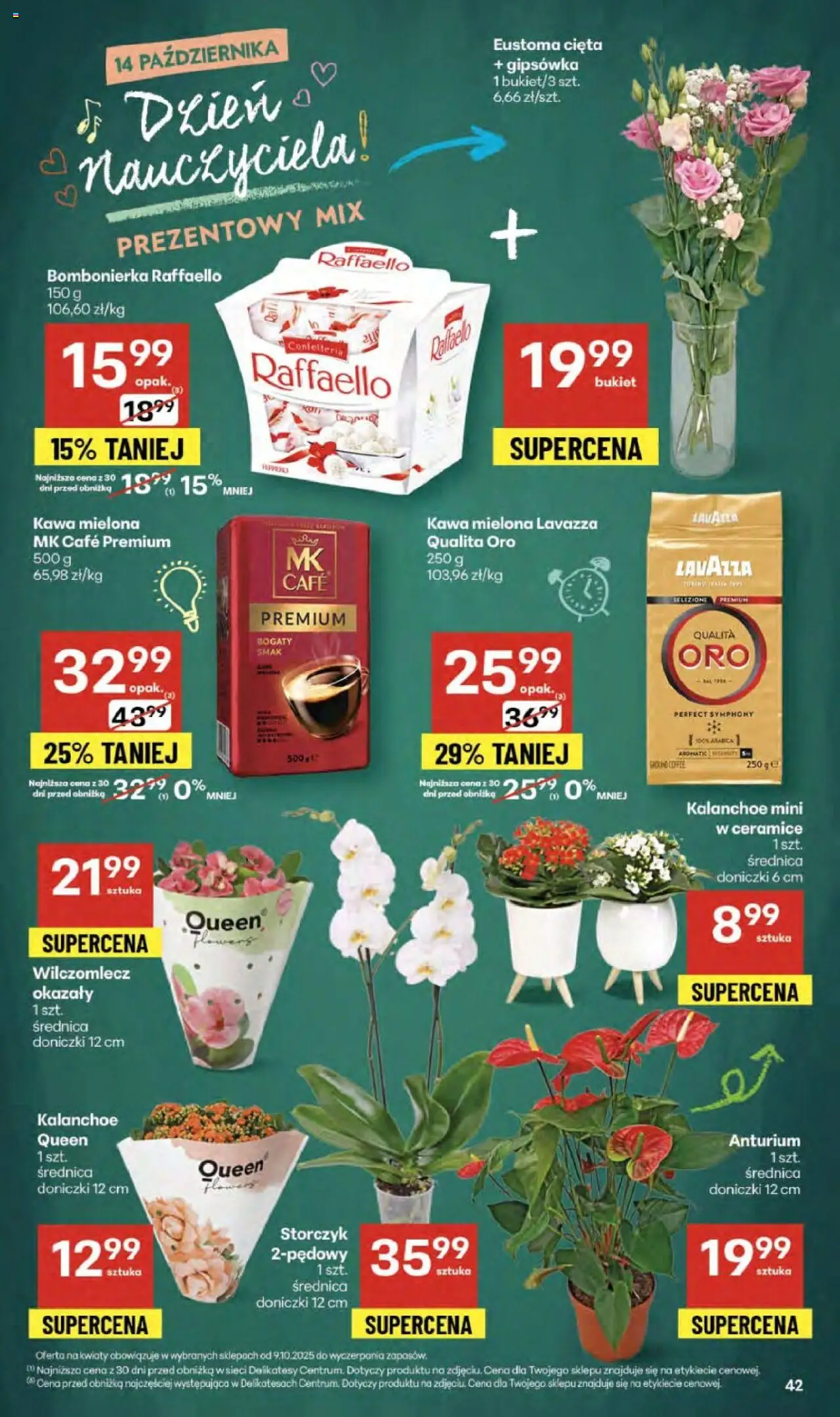 Delikatesy Centrum Gazetka od 09.10.2025 | Strona: 42 | Produkty: Bombonierka, Delikatesy, Kawa, Storczyk