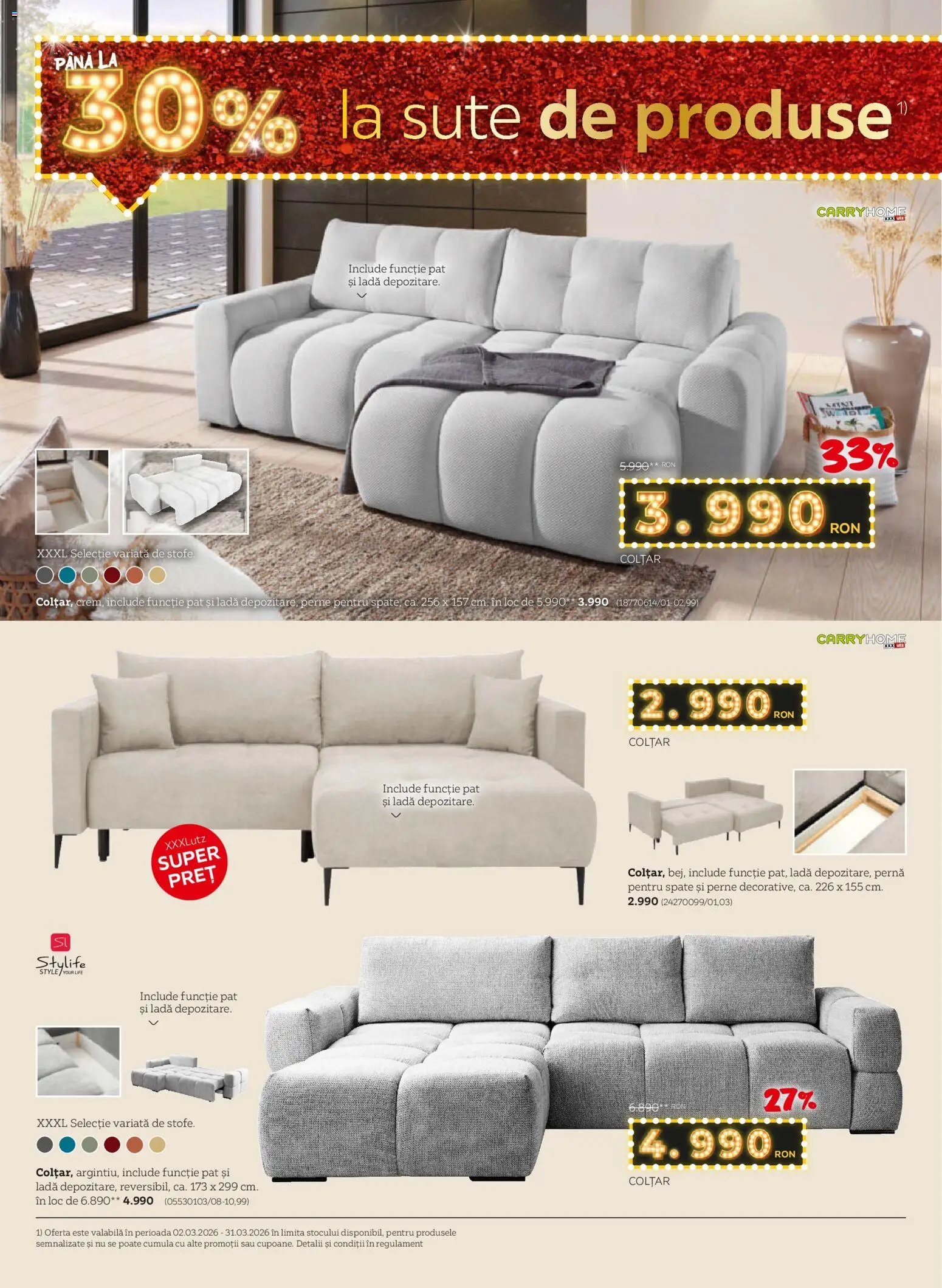 Noul catalog XXXLutz – valabil de la 16.03.2026 | Pagină: 4 | Produse: Pat, Pernă, Colțar