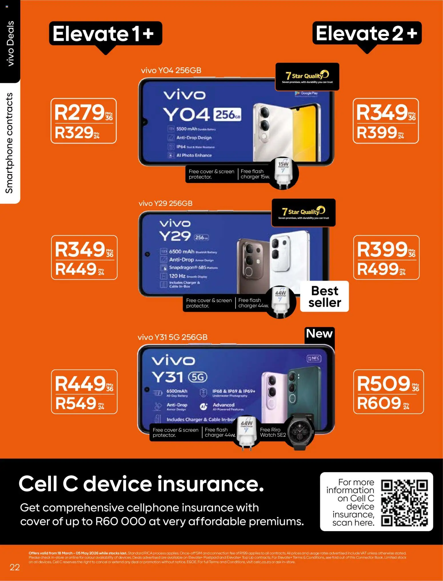 New Cell C catalogue – valid from 18.03.2026 | Page: 24 | Products: Sim, Smartphone, Cable, Stock
