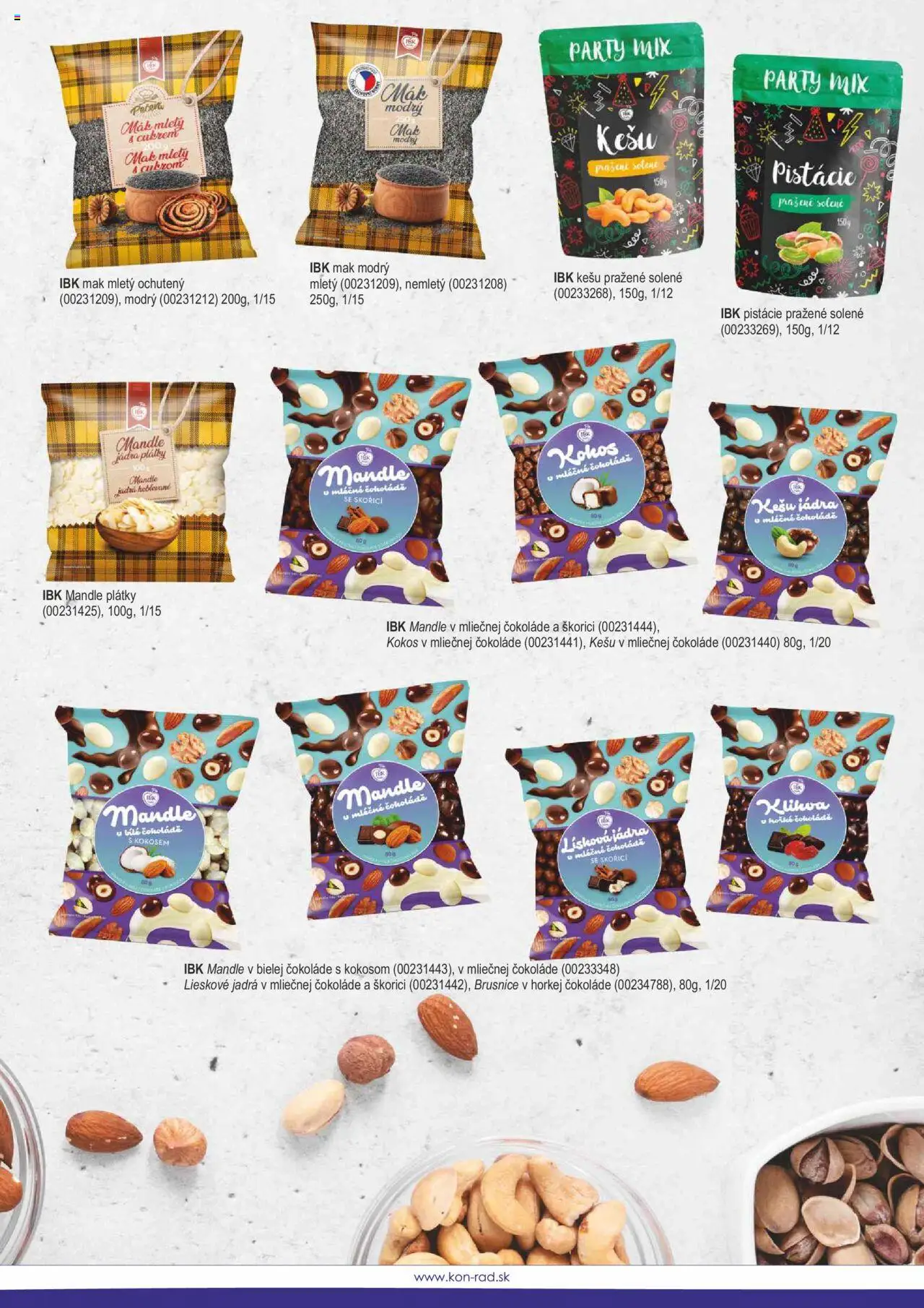 Nové KON - RAD akcie – leták je platný od 01.05.2025 | Strana: 57 | Produkty: Pistácie, Mandle, Mak