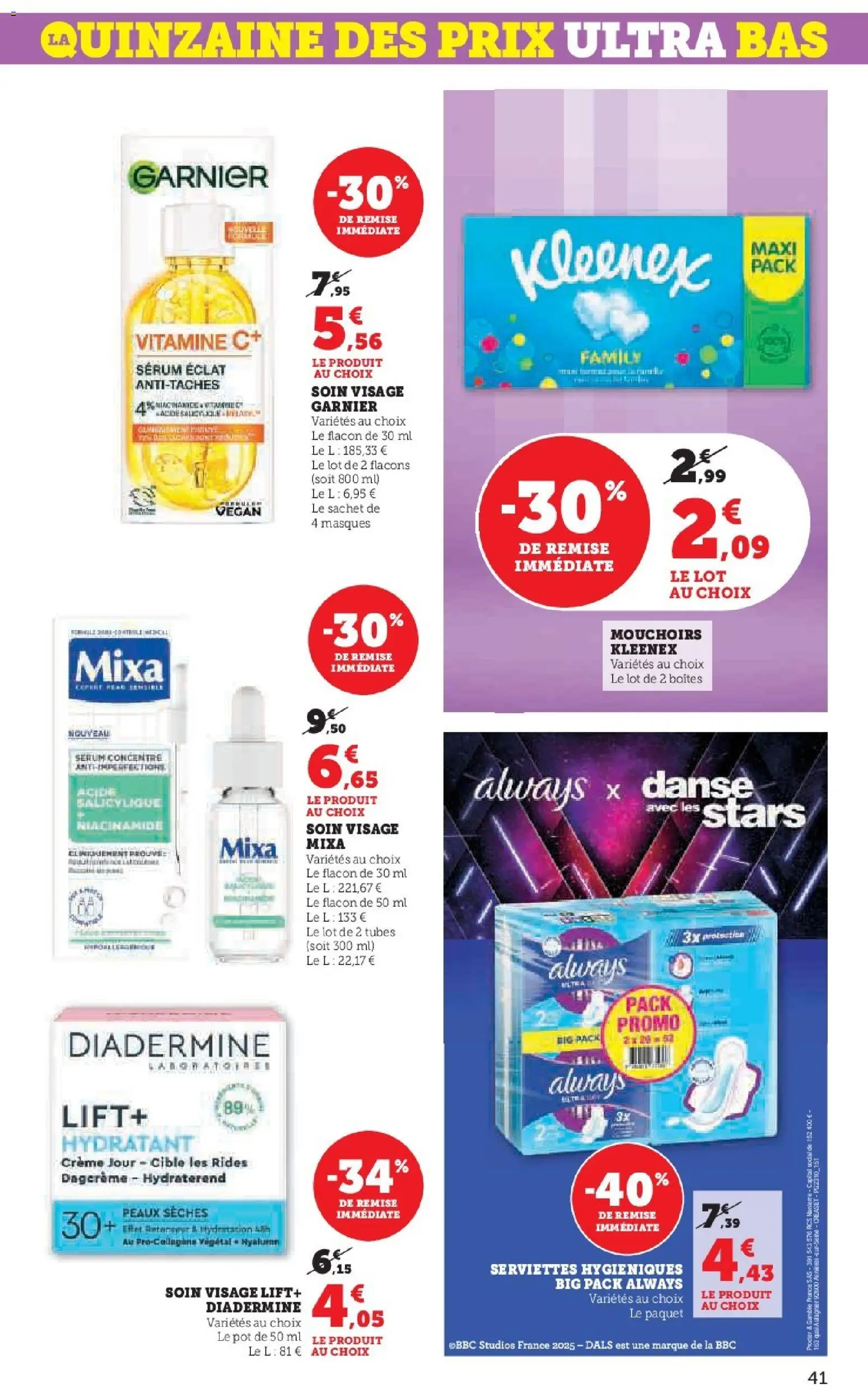 {H1} | Page: 41 | Produits: Serum, Mouchoirs, Crème