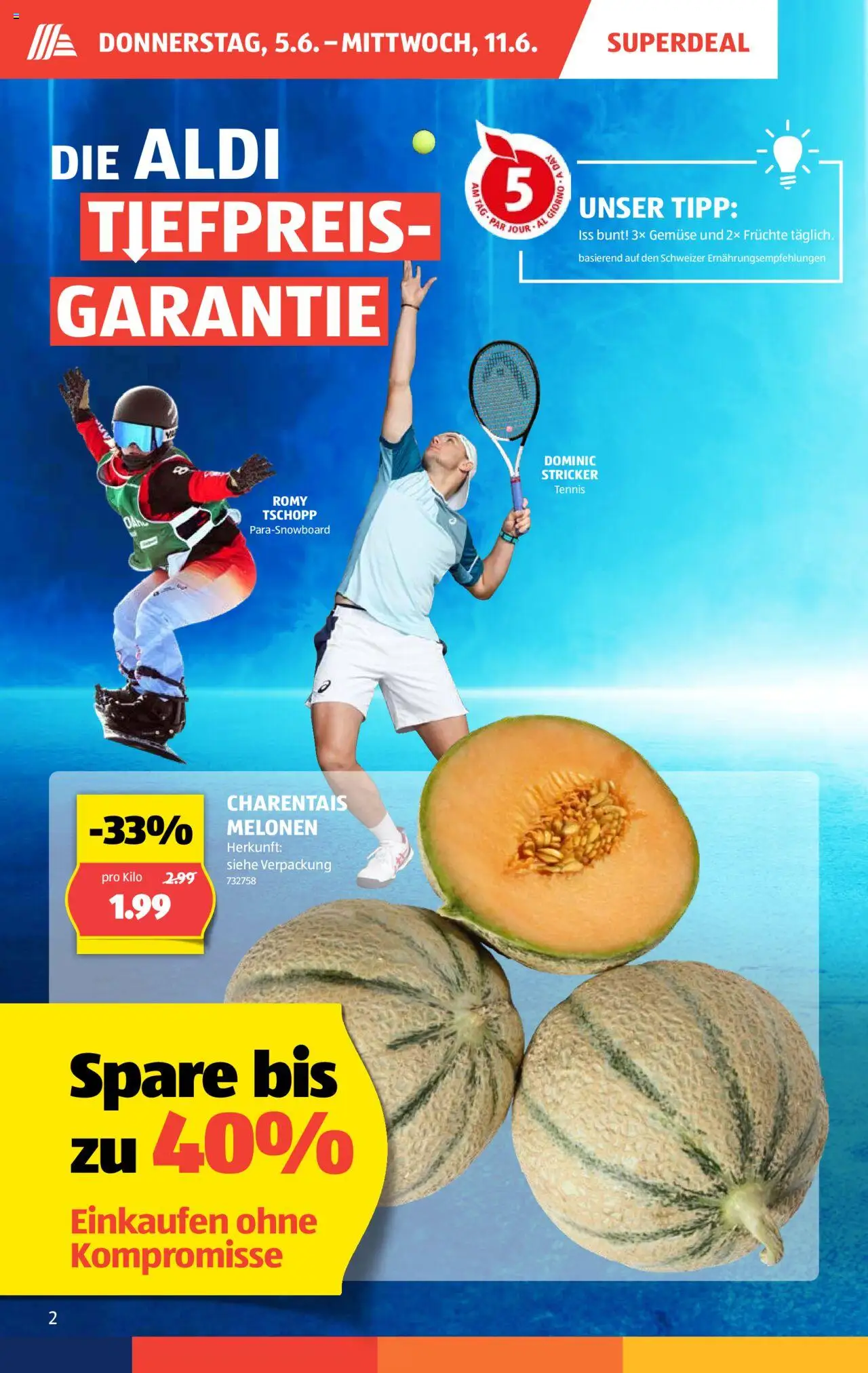 Aldi Aktionen ab 05.06.2025 | Seite: 2 | Produkte: Gemüse, Früchte