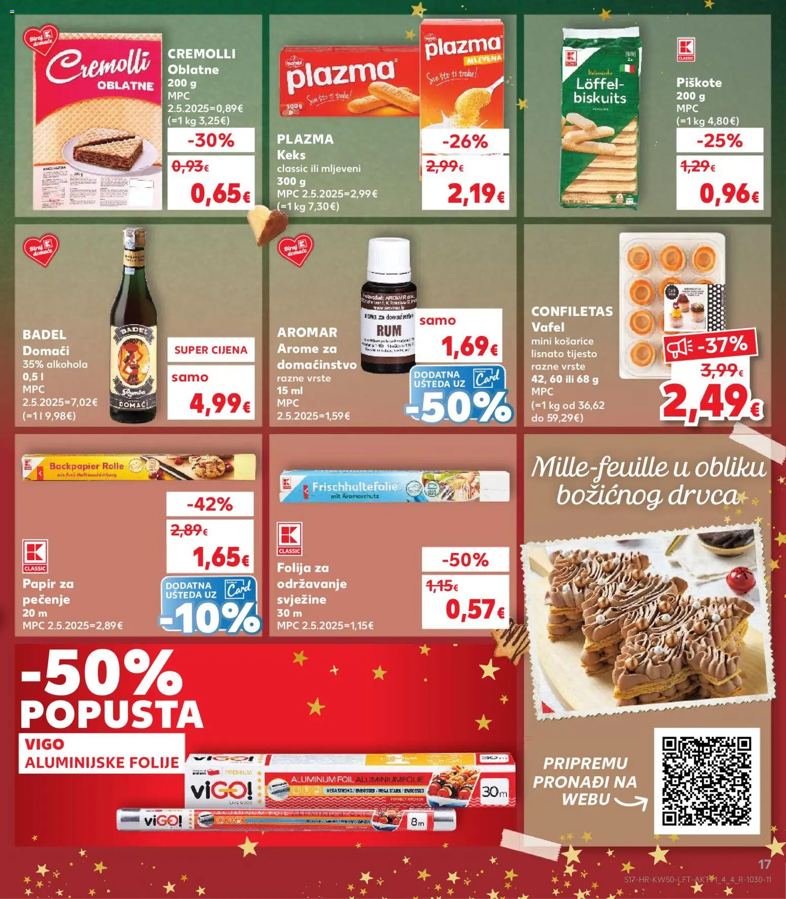 Kaufland katalog | vrijedi od 10.12.2025 | Stranica: 17 | Proizvodi: Oblatne, Keks, Lisnato tijesto, Papir za pečenje