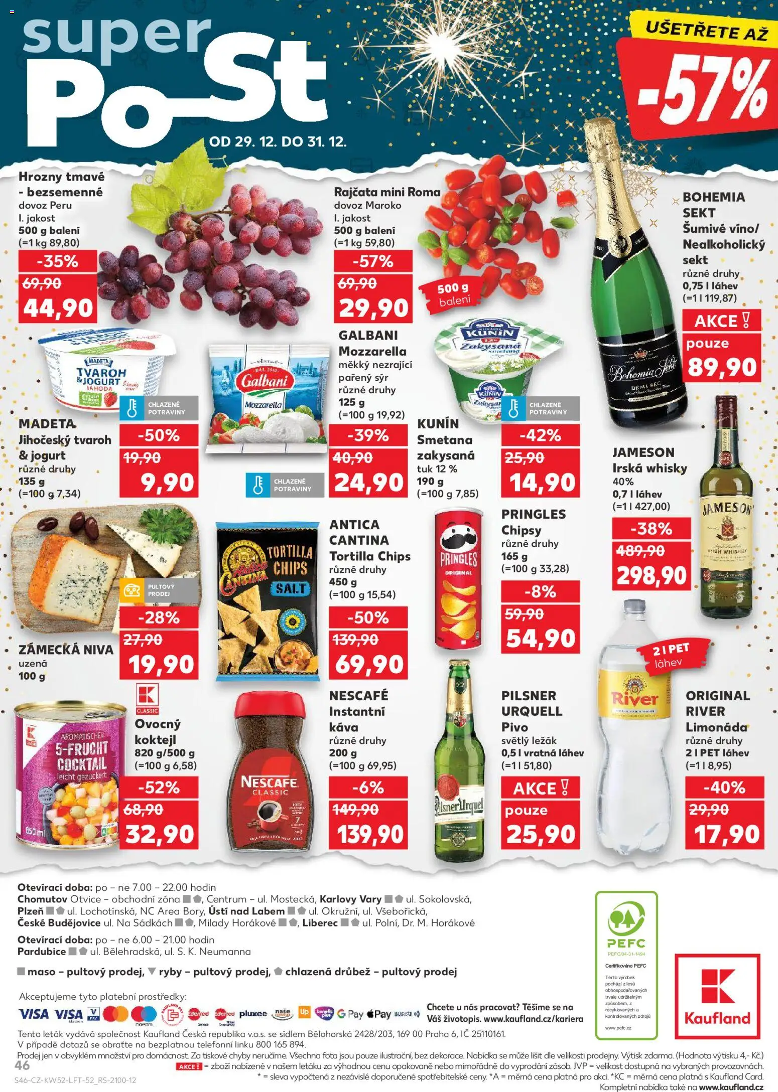 Kaufland leták - Plzeň Bory od 27.12.2025 | Strana: 46 | Produkty: Tortilla chips, Pilsner Urquell, Maso, Niva