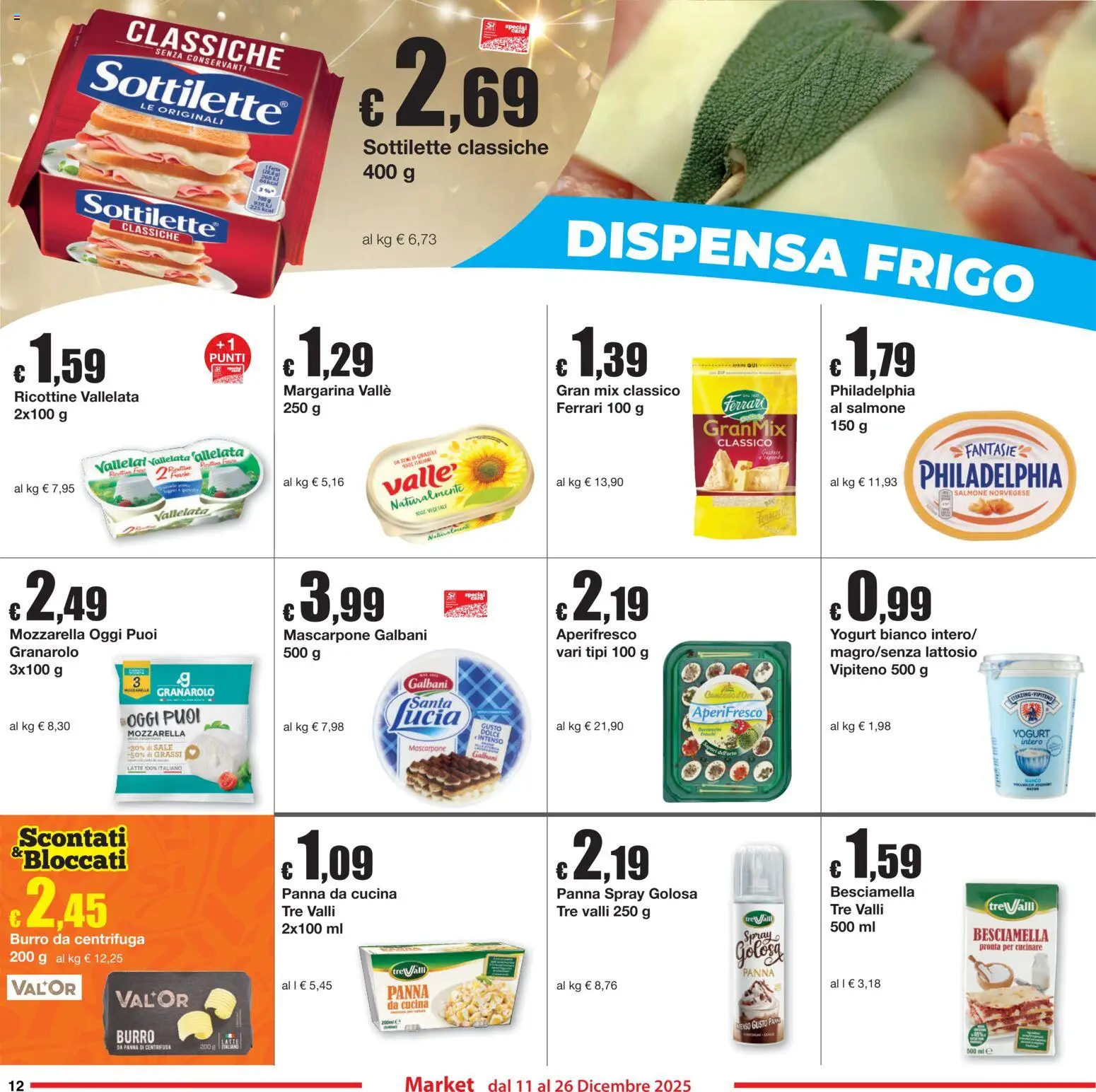 Volantino Sì con Te del 11.12.2025 | Pagina: 12 | Prodotti: Salmone, Panna, Mozzarella, Margarina