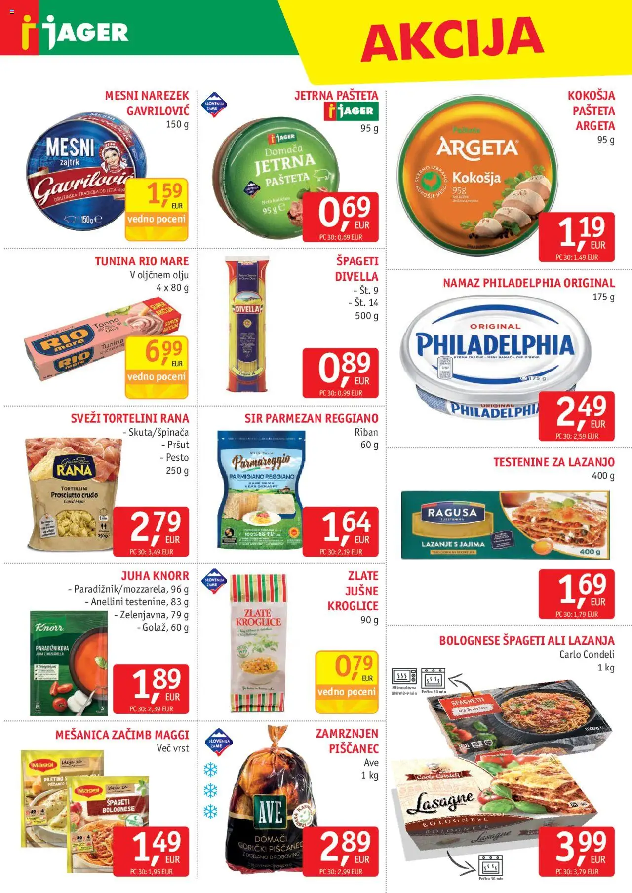Novi Jager katalog ponudbe – veljaven od 10.09.2025 | Stran: 9 | Izdelki: Pecica, Pašteta, Pesto, Testenine