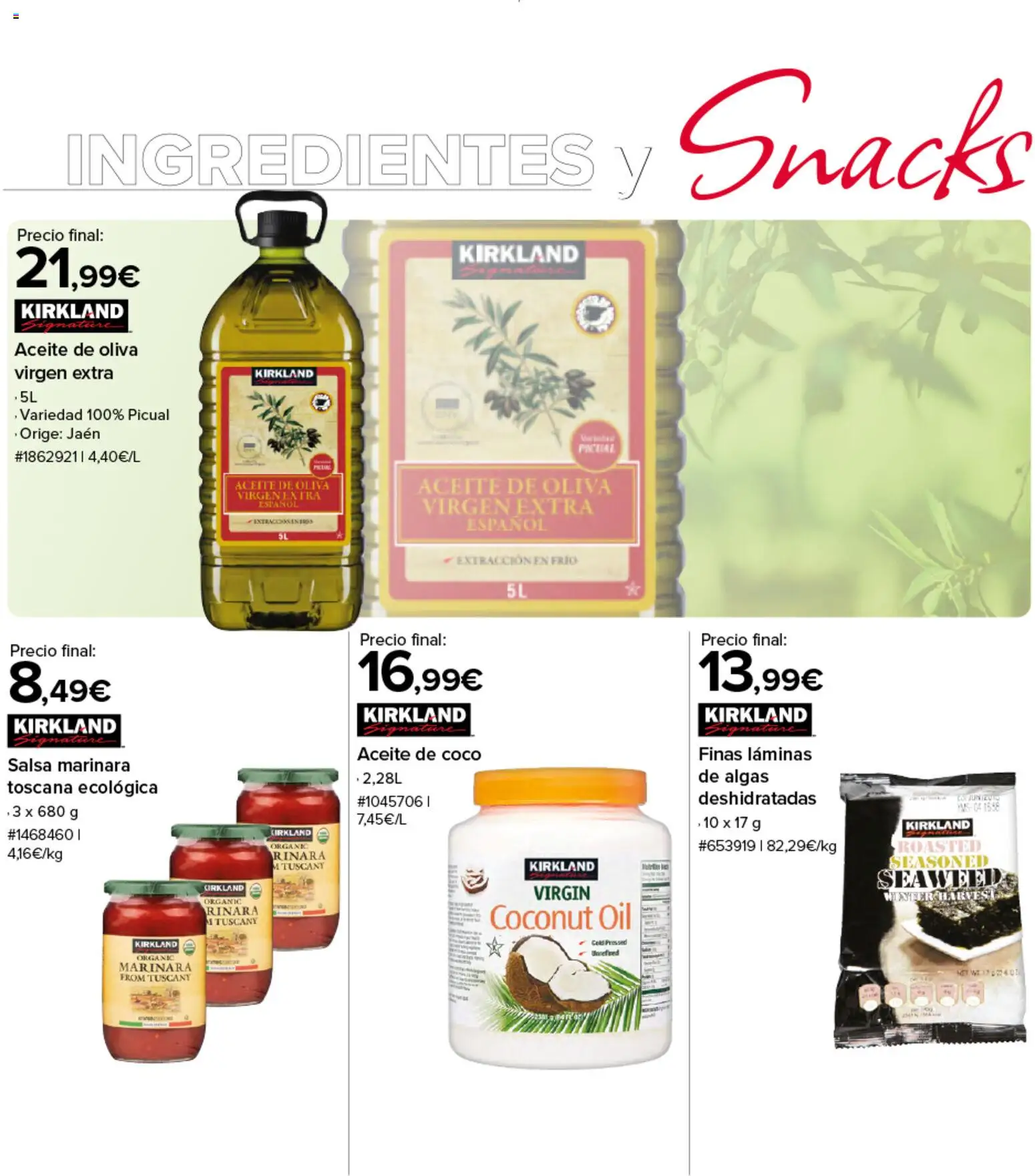 Costco catálogo │ válido desde el 23.03.2026 | Página: 8 | Productos: Κρεμάστρα, Aceite, Aceite de oliva, Aceite de coco