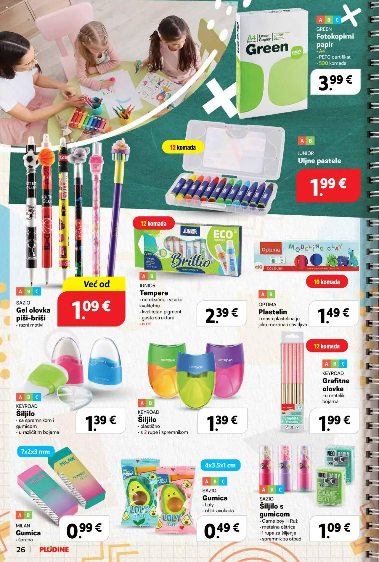 Plodine katalog | vrijedi od 13.08.2025 | Stranica: 28 | Proizvodi: Ruž, Grafitne olovke, Tempere, Plastelin