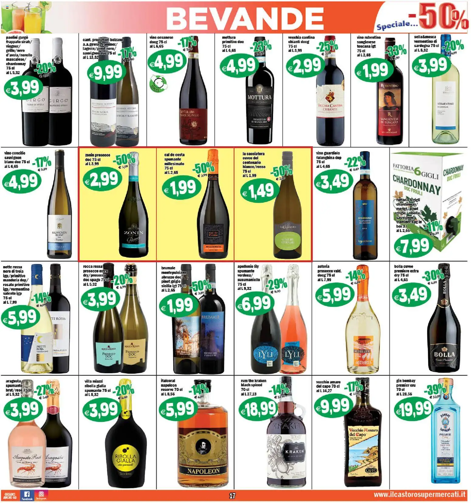 Volantino Il Castoro del 26.01.2026 | Pagina: 17 | Prodotti: Tè, Prosecco, Spumante, Amaro