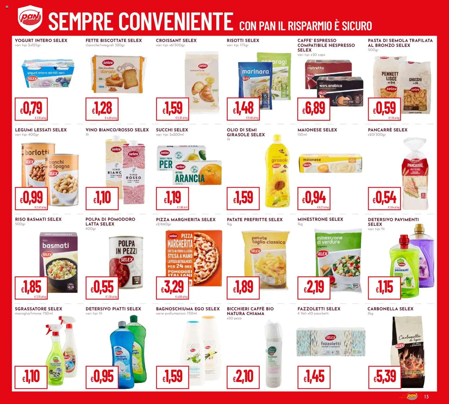 Volantino Pan del 27.12.2025 | Pagina: 13 | Prodotti: Minestrone, Riso, Detergente, Fette biscottate