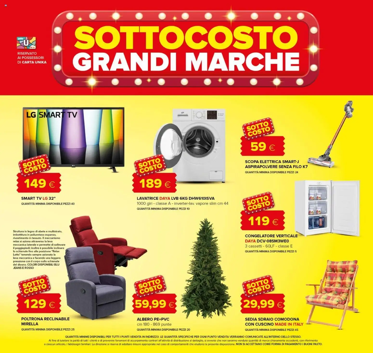 Volantino Oasi del 21.11.2025 | Pagina: 7 | Prodotti: Scopa elettrica, Jeans, Lavatrice, Poltrona