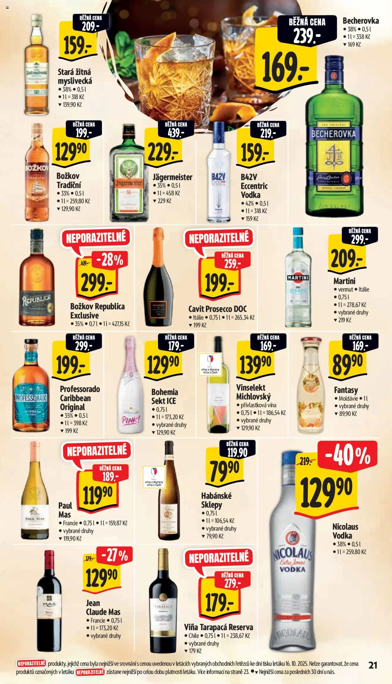 Albert leták - Supermarket od 22.10.2025 | Strana: 31 | Produkty: Jägermeister, Božkov Republica, Sekt, Božkov