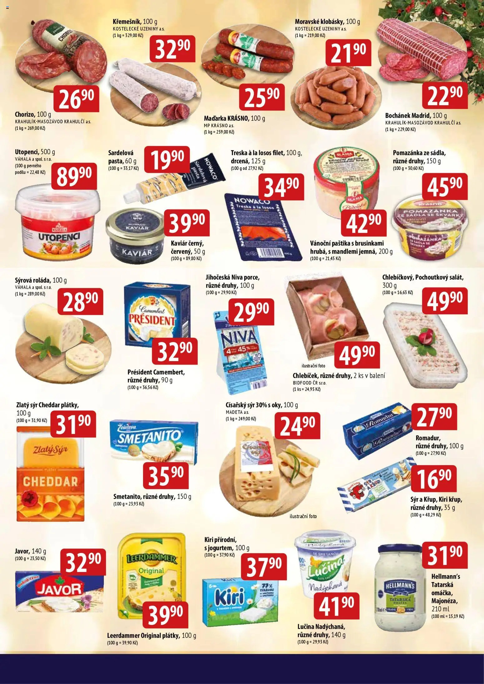 BALA velký leták od 10.12.2025 | Strana: 3 | Produkty: Uzeniny, Hellmann's, Leerdammer, Paštika