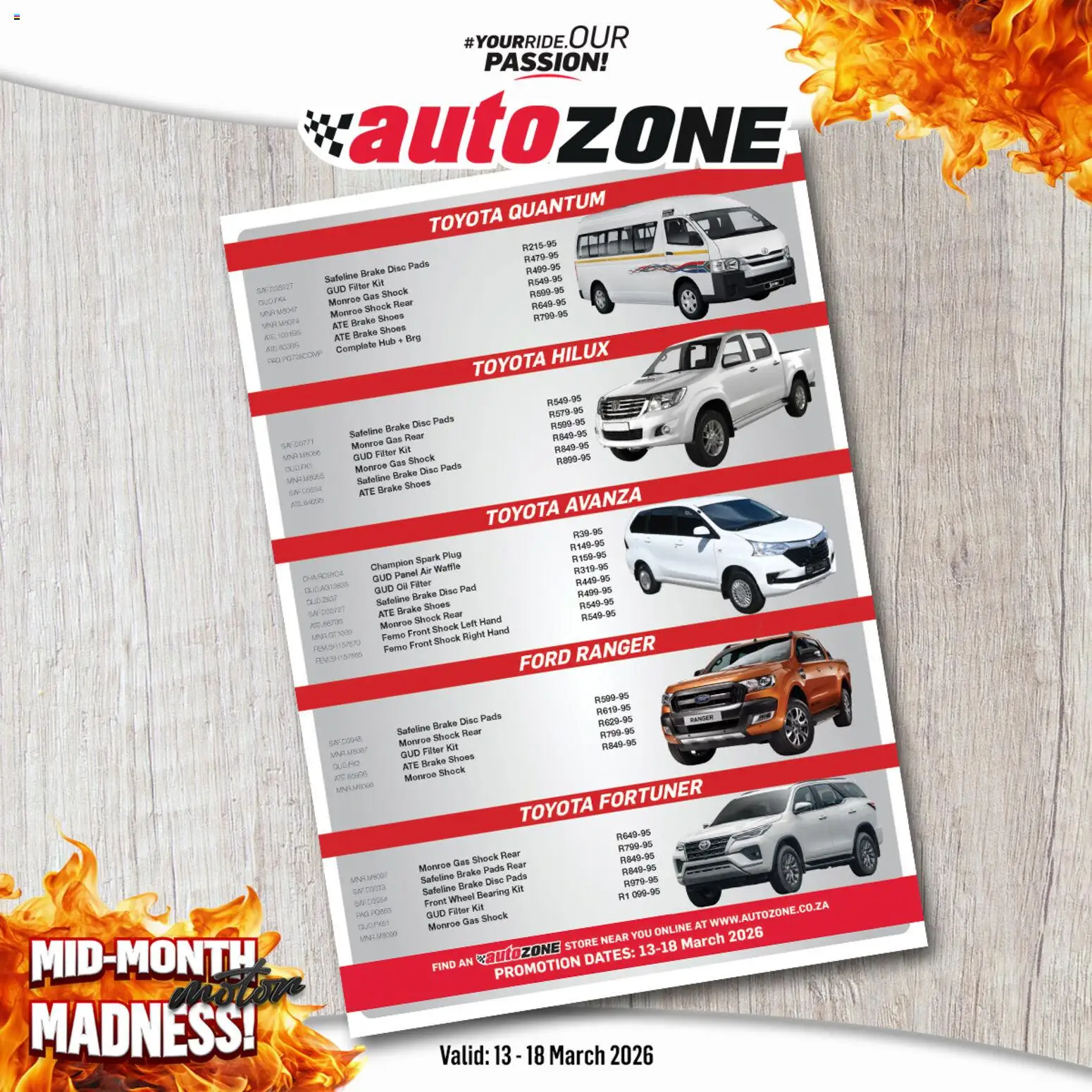 New AutoZone catalogue – valid from 13.03.2026 | Page: 3 | Products: Dates, Pads, Oil