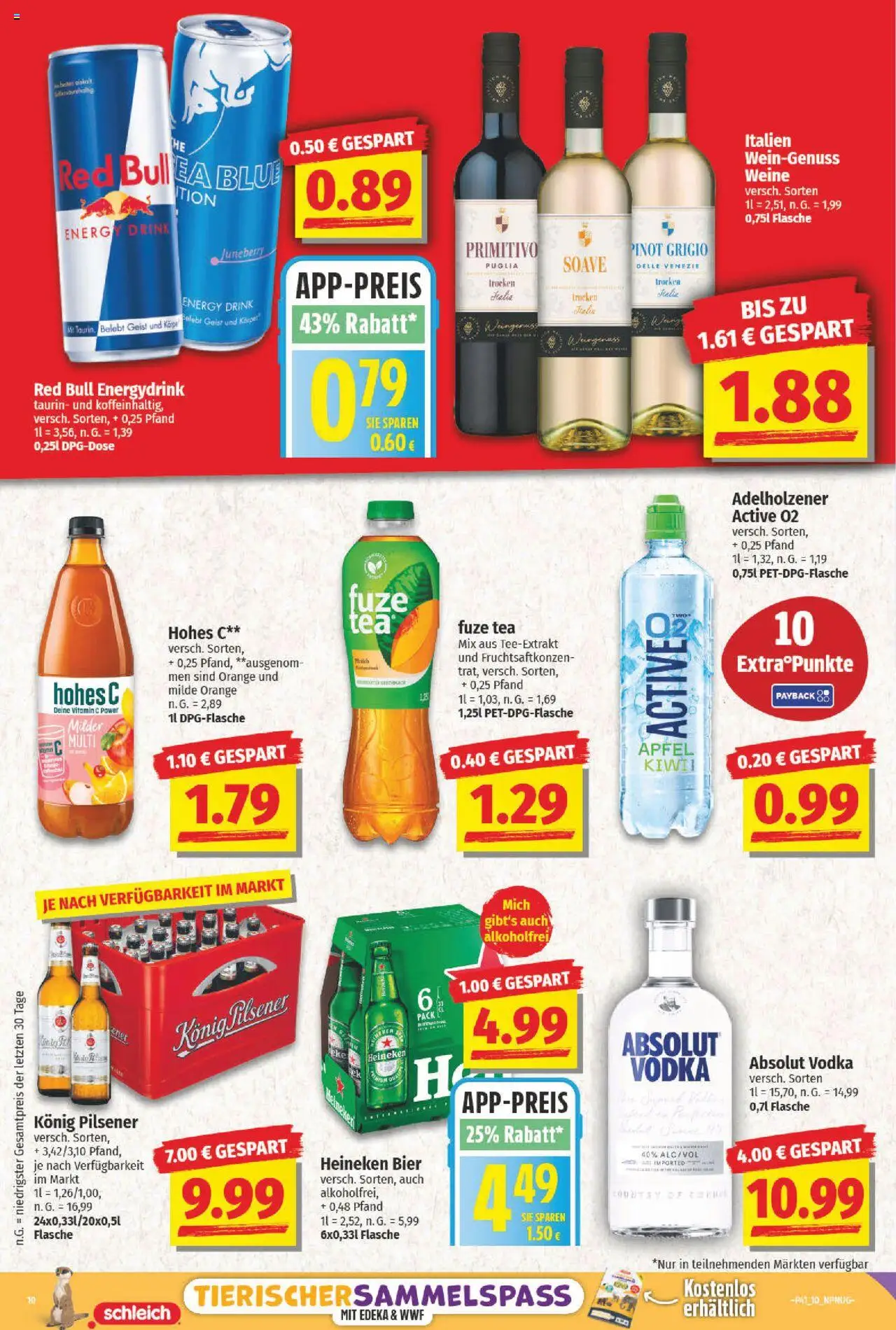 NP Discount Prospekt 	 – gültig ab 06.10.2025 | Seite: 10 | Produkte: Red bull, Konig pilsener, Adelholzener, Hohes c
