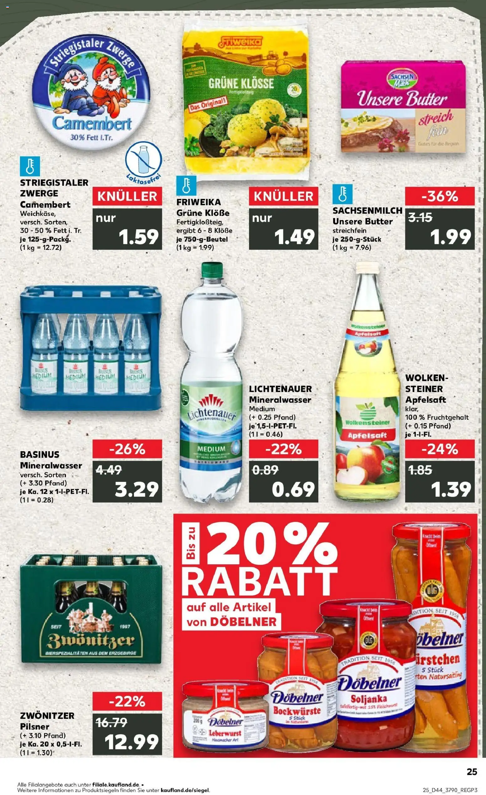 Kaufland prospekt Zwönitz	 – gültig ab 30.10.2025 | Seite: 25 | Produkte: Butter, Apfelsaft, Mineralwasser, Apple