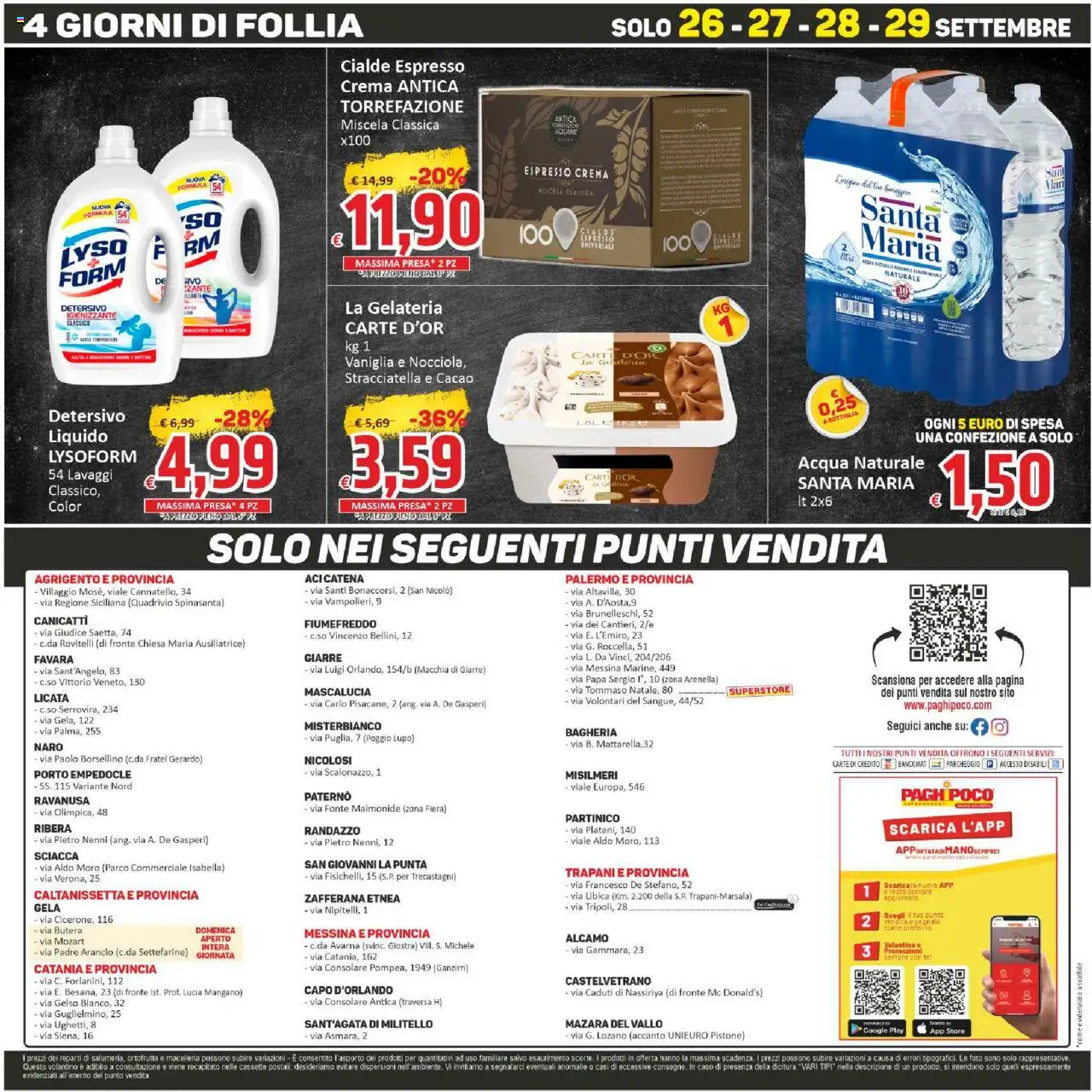 Volantino Paghi Poco del 19.09.2025 | Pagina: 20 | Prodotti: Crema, Acqua, Acqua naturale, Stracciatella