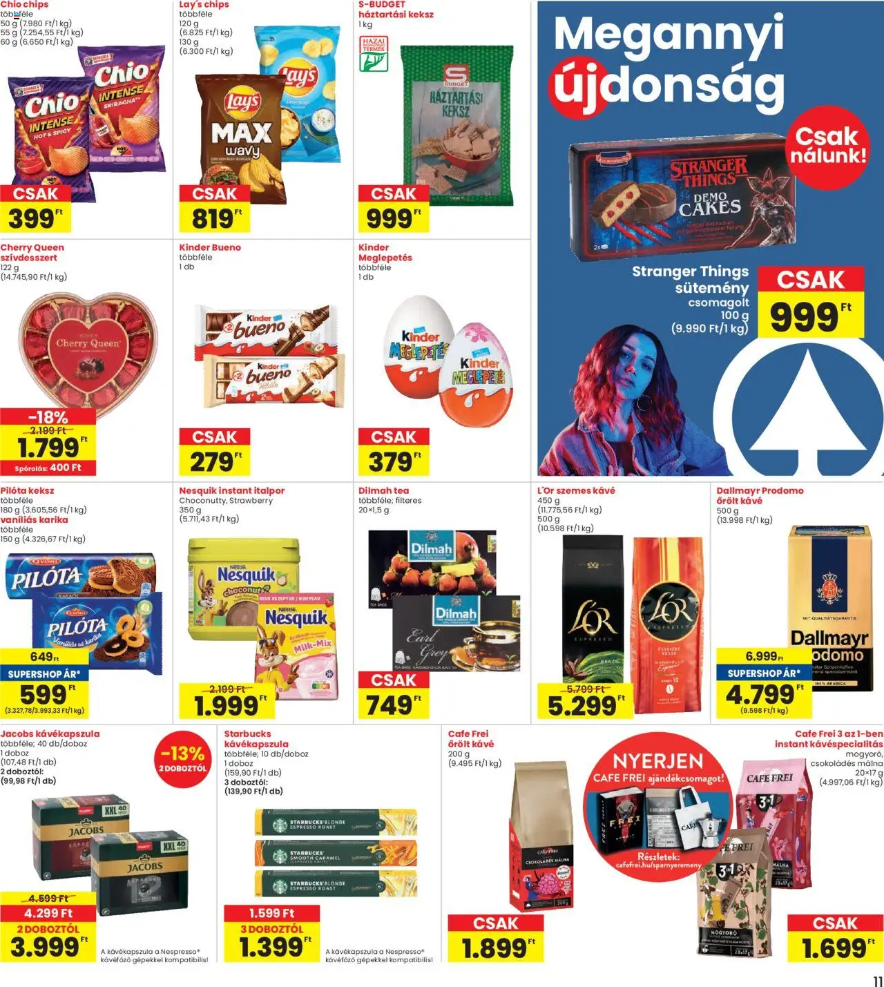 Interspar akciós ujság - amely érvényes a következő dátumtól: 09.10.2025 | Oldal: 11 | Termékek: Kávékapszula, Nesquik, Szemes kávé, Őrölt kávé