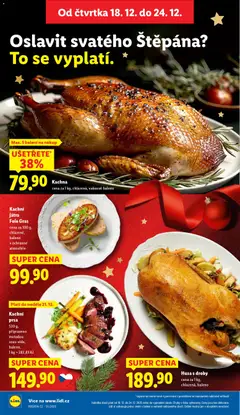 Náhled letáku Kachní játra Foie Gras, cena za 100 g, chlazené, baleno v ochranné atmosféře od 18.12.2025 | Strana: 14