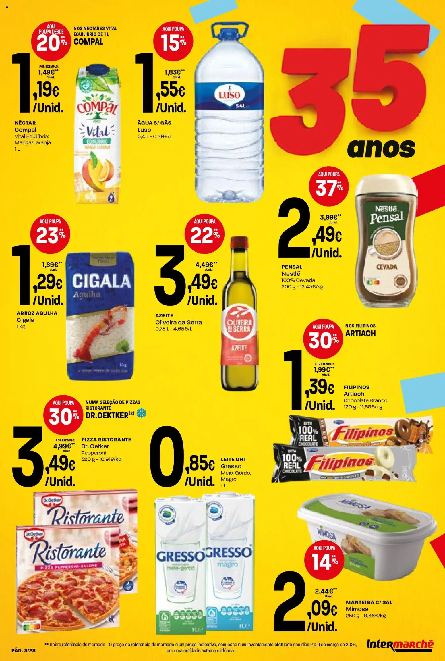 Intermarché Folheto Contact │ válido de 16.04.2026 | Página: 3 | Produtos: Azeite, Sal, Manteiga, Pizza