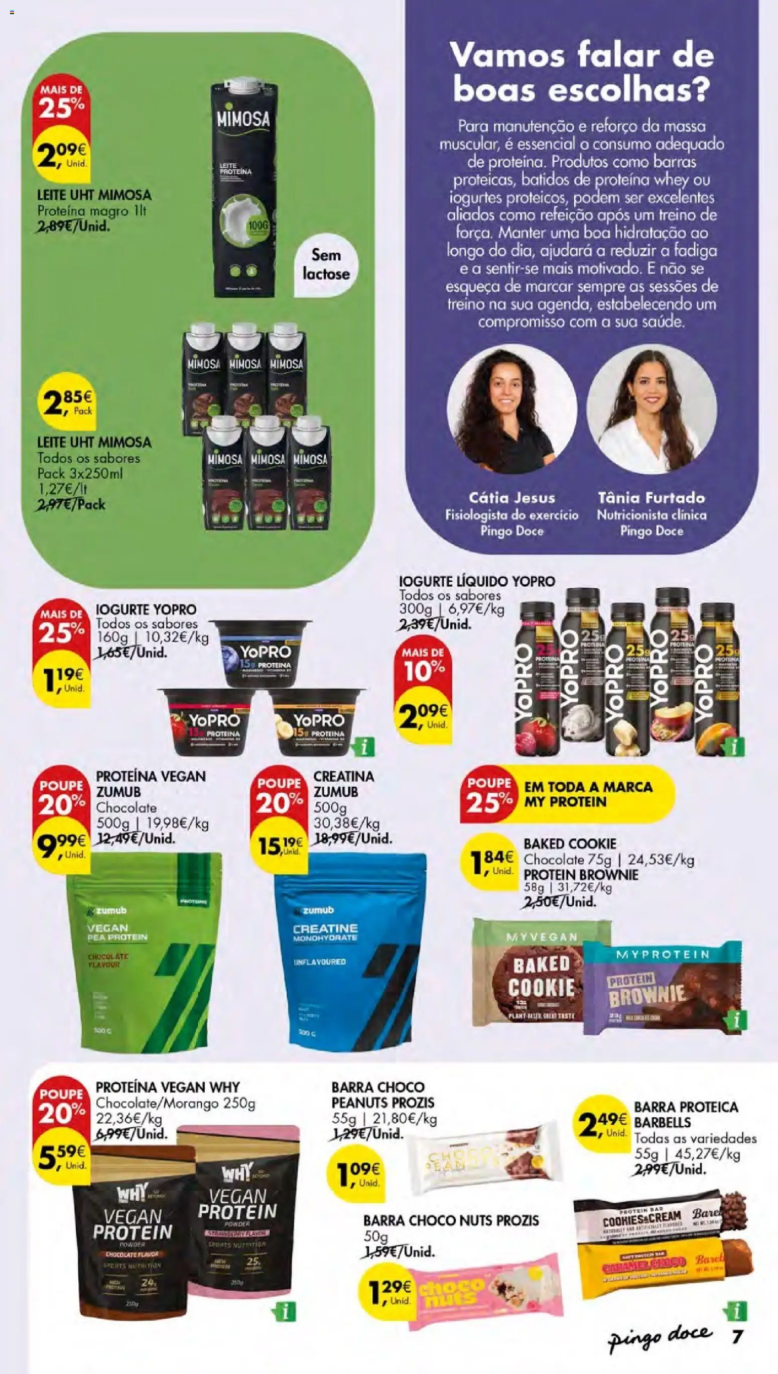 Pingo Doce - Escolhas Equilibradas Açores │ válido de 12.02.2026 | Página: 7 | Produtos: Iogurtes, Creatina, Iogurte liquido, Proteina