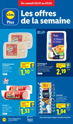 LIDL - Prévisualisation de 28 bâtonnets de poisson MSC, 28 bâtonnets de poisson MSC, 500 g valide à partir de 03.01.2026 | Page: 10 | Produits: Pêche, Lait, Jambon, Poisson