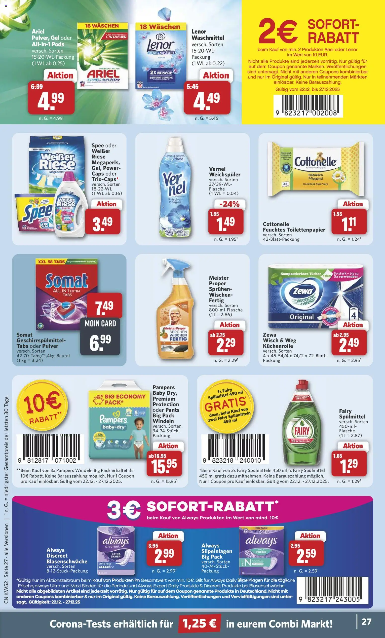 Combi Prospekt 	 – gültig ab 22.12.2025 | Seite: 27 | Produkte: Küche, Spee, Toilettenpapier, Küchenrolle
