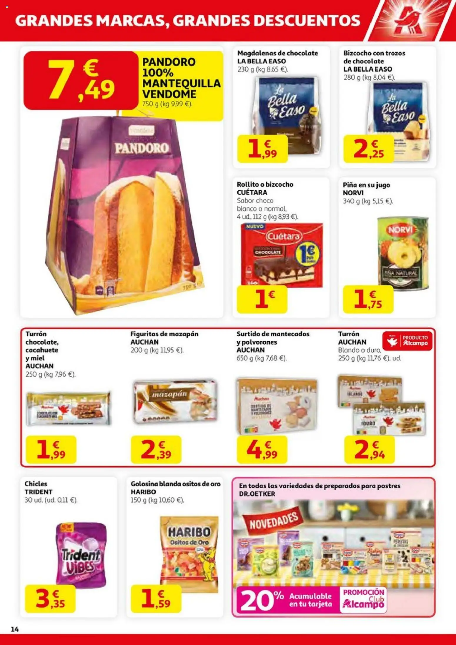 Alcampo - HG Nacional │ válido desde el 23.10.2025 | Página: 14 | Productos: Chocolate, Jugo, Bizcocho, Magdalenas