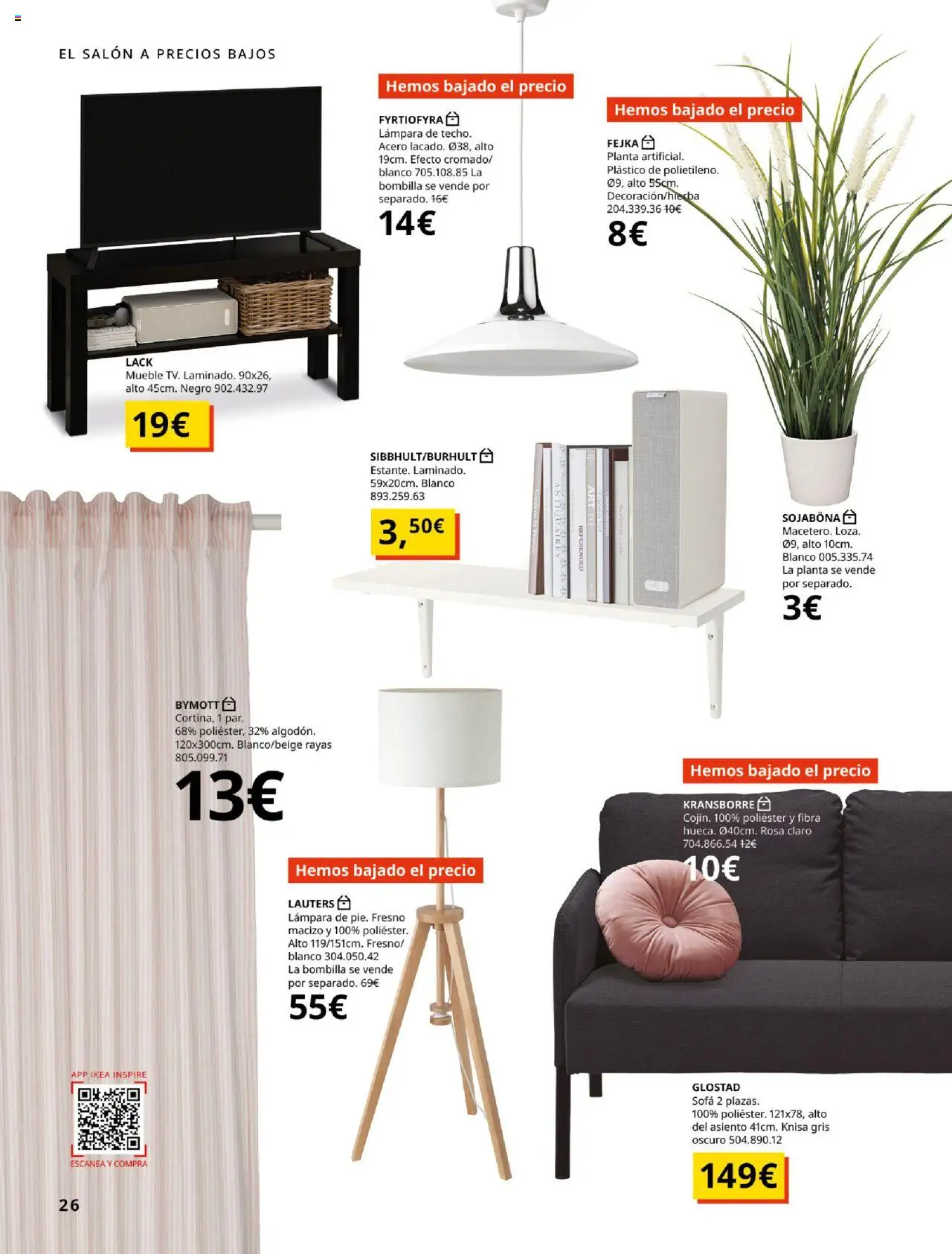Catálogo IKEA Precios bajos. Muy bajos │ válido desde el 04.02.2025 | Página: 26 | Productos: Bombilla, Sofá, Lámpara