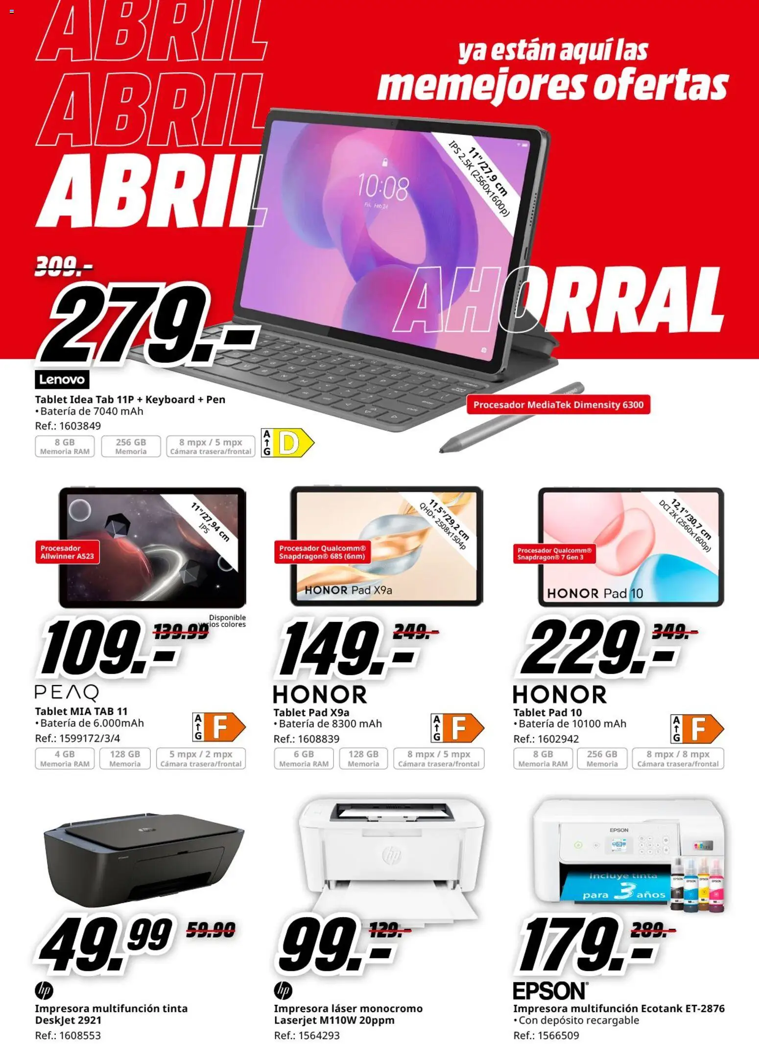 Media Markt folleto │ válido desde el 06.04.2026 | Página: 12 | Productos: Tablet, Impresora, Cámara, Batería