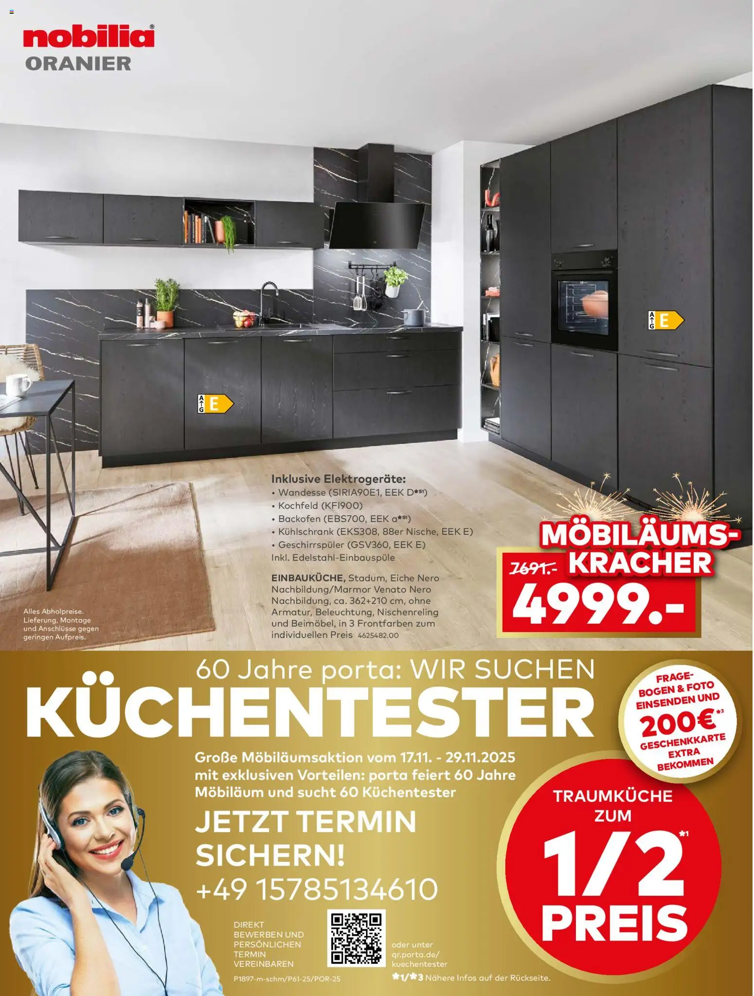Porta! - Küchentester gesucht: jetzt bewerben und Traumküche zum halben Preis sichern – gültig ab 16.11.2025 | Seite: 10 | Produkte: Geschirrspüler, Kühlschrank, Kochfeld, Backofen