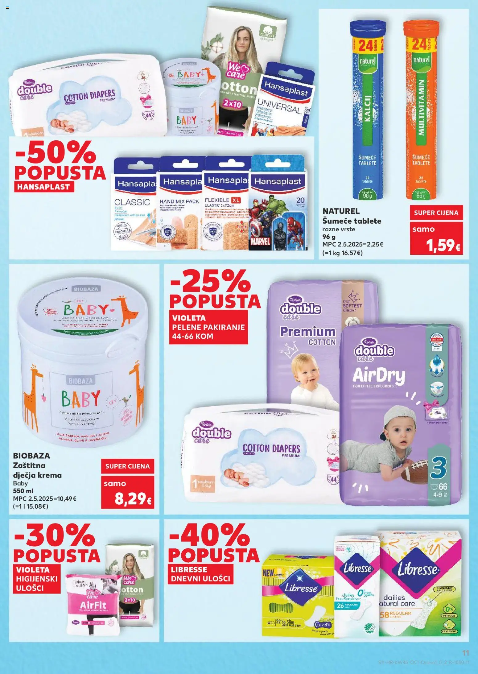 Kaufland katalog | vrijedi od 05.11.2025 | Stranica: 11 | Proizvodi: Dnevni ulošci, Flasteri, Violeta, Libresse