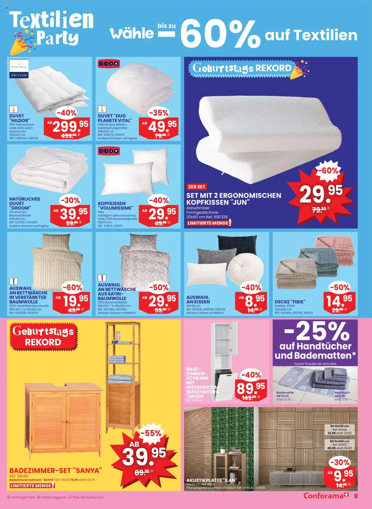 Conforama Aktionen – gültig ab 10.09.2025 | Seite: 9 | Produkte: Kissen, Kopfkissen, Hülle, Bettwäsche