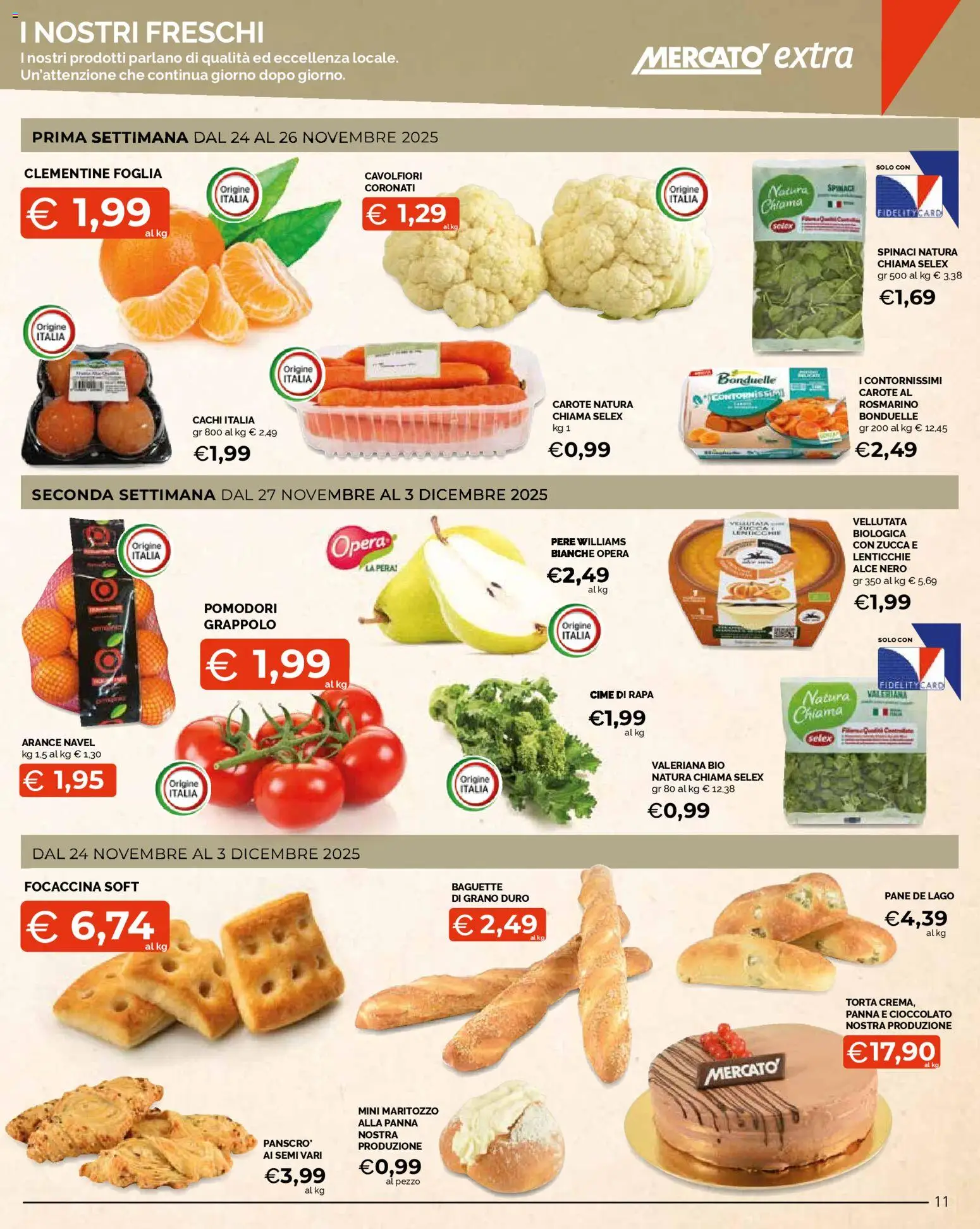 Volantino Mercatò del 24.11.2025 | Pagina: 11 | Prodotti: Valeriana, Rosmarino, Pera, Torta