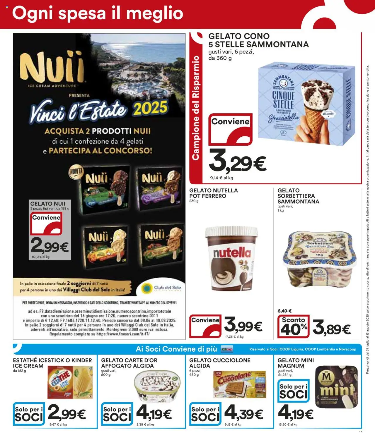 Volantino Ipercoop del 31.07.2025 | Pagina: 17 | Prodotti: Gelato, Nutella, Data, Stracciatella