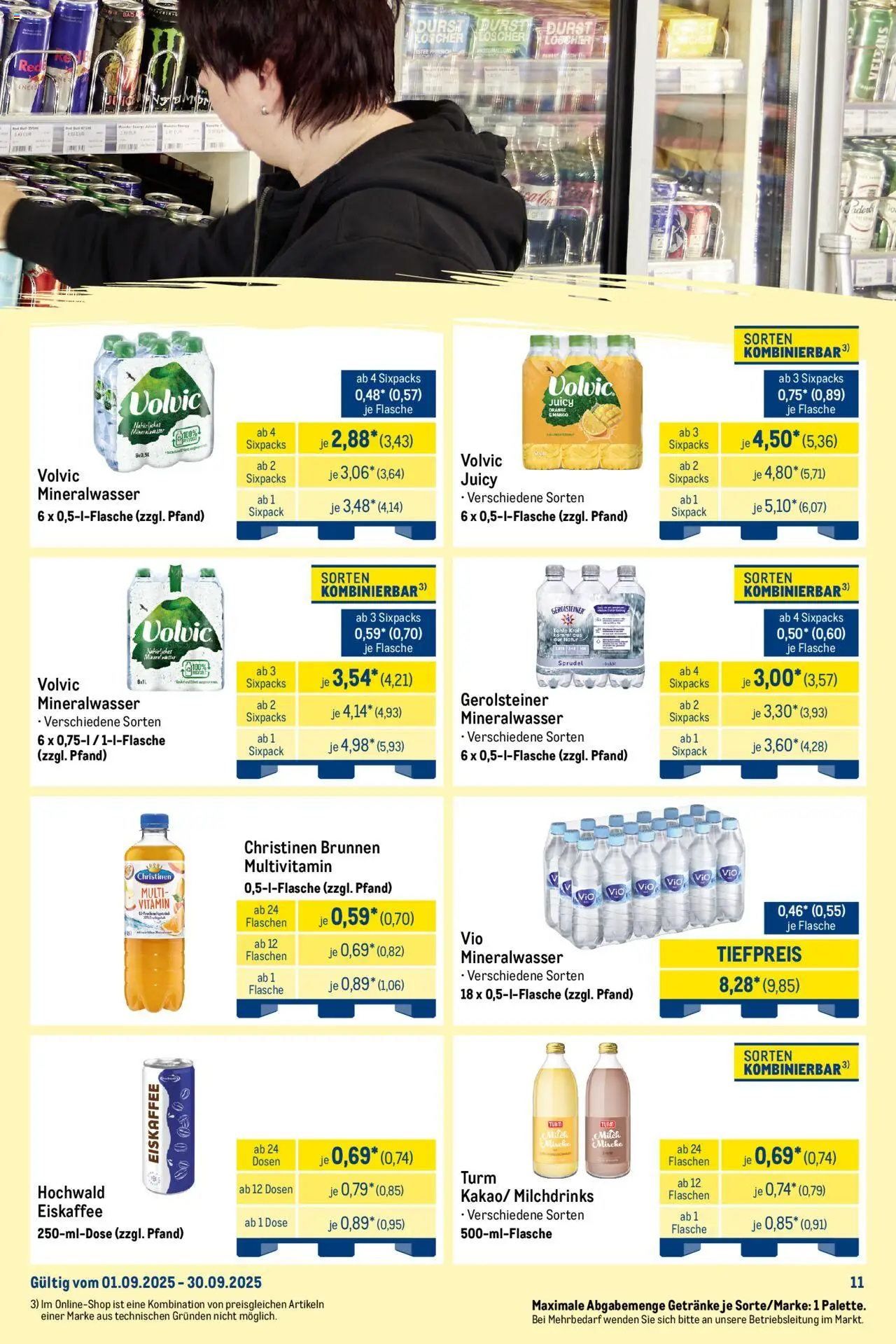 Metro Wochen-Angebote Händler – gültig ab 22.09.2025 | Seite: 16 | Produkte: Milch, Tür, Mineralwasser, Volvic