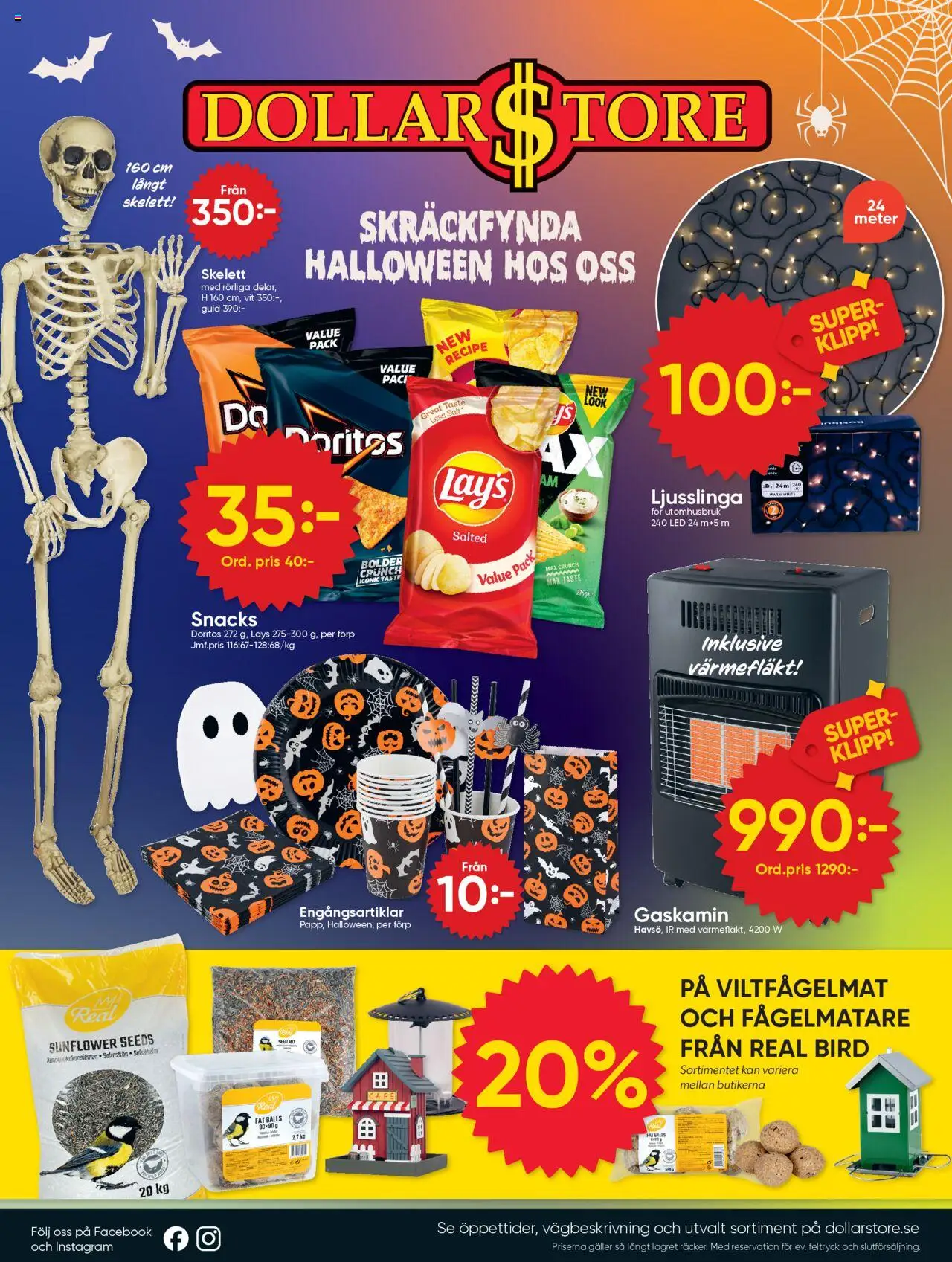 Dollar Store reklamblad aktuell från 06.10.2025 | Sida: 8 | Produkter: Salt, Galler, Fågelmatare, Ljusslinga