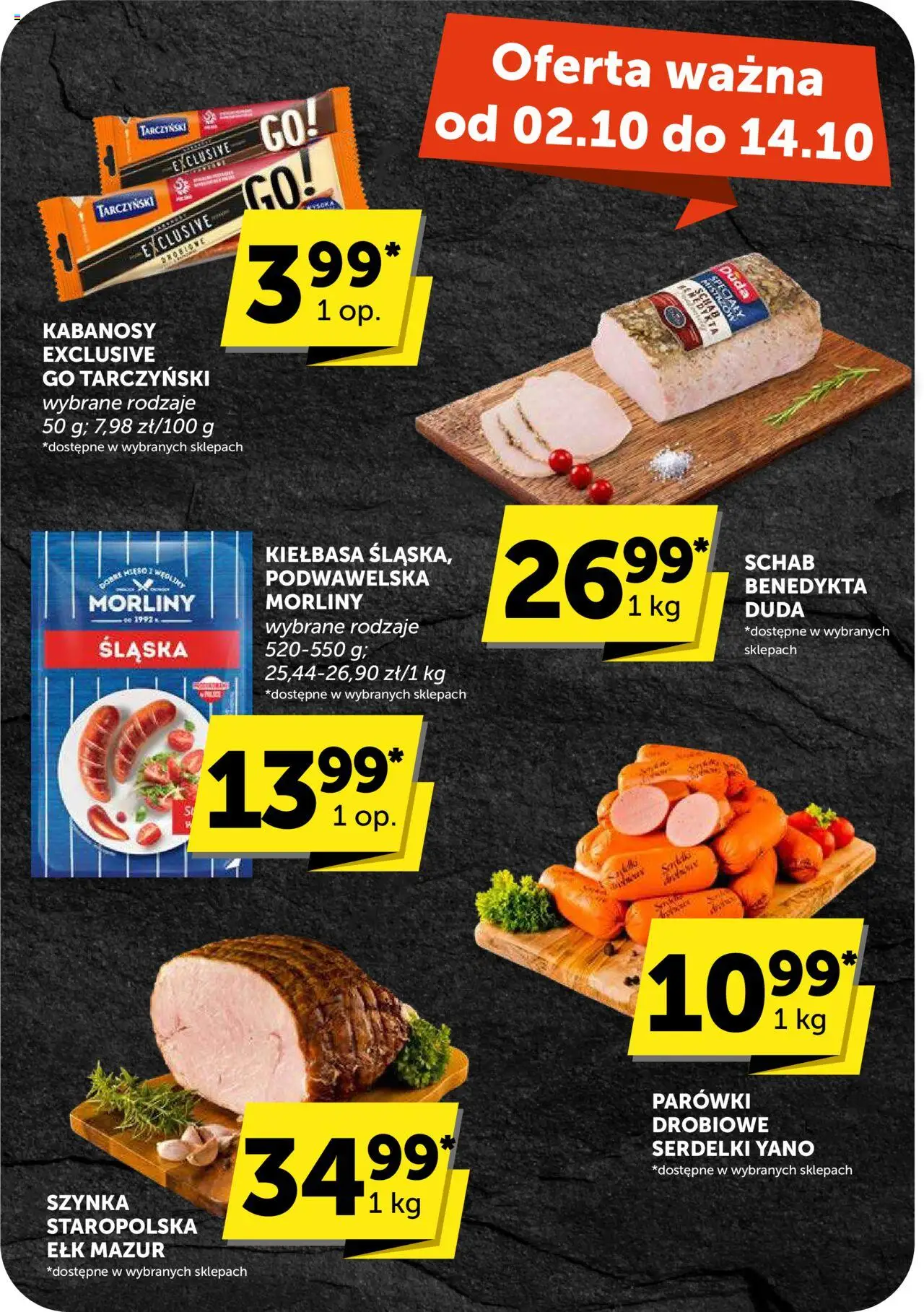 Euro Sklep Gazetka od 02.10.2025 | Strona: 35 | Produkty: Kiełbasa, Schab, Mięso, Kabanosy