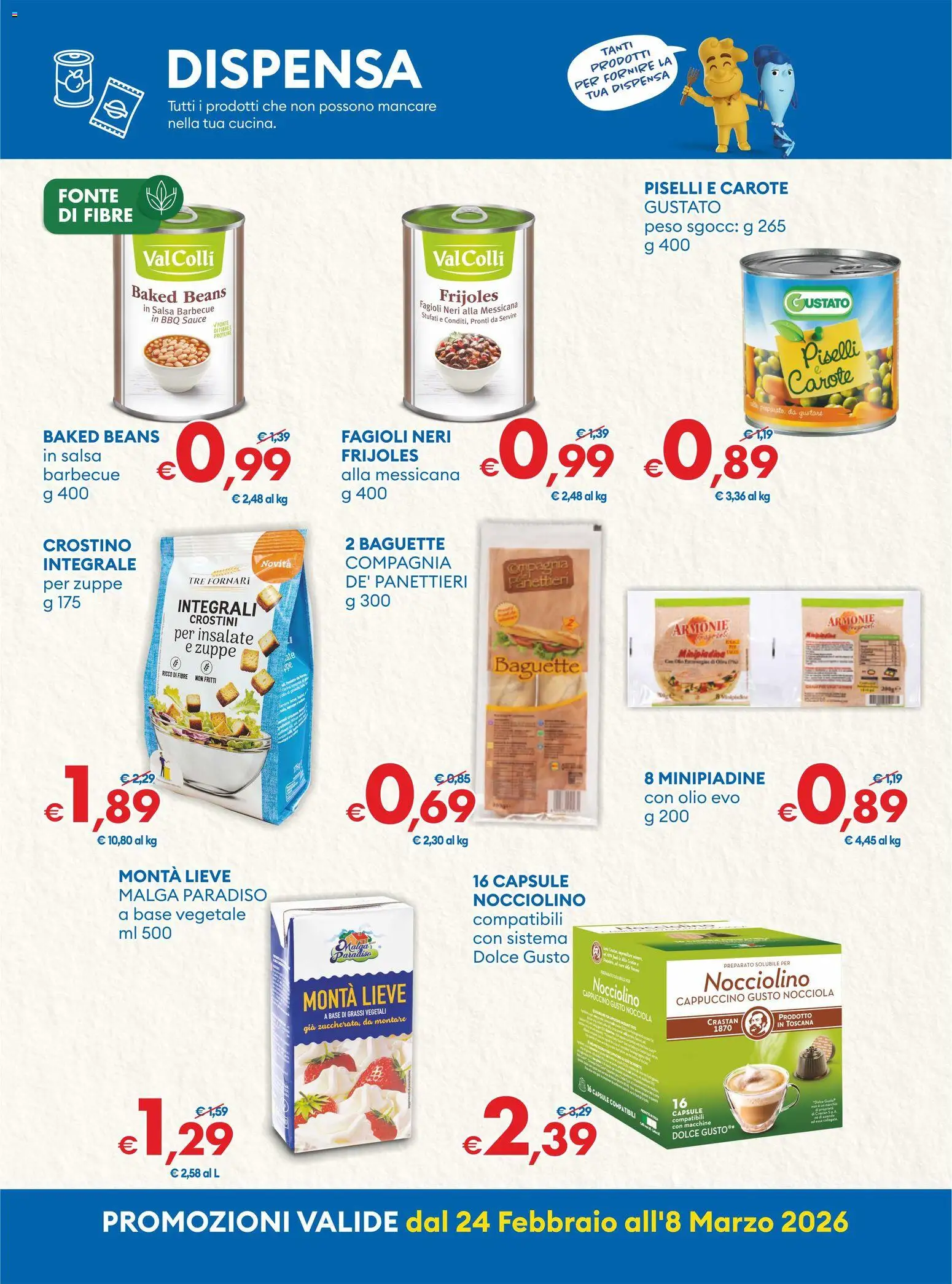 Volantino MD Discount del 24.02.2026 | Pagina: 6 | Prodotti: Fagioli, Salsa, Barbecue, Piselli