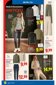 Lidl Aktionen ab 05.02.2026 gültig | Seite: 22 | Produkte: Pullover, Hose, Jeans, Jeansjacke
