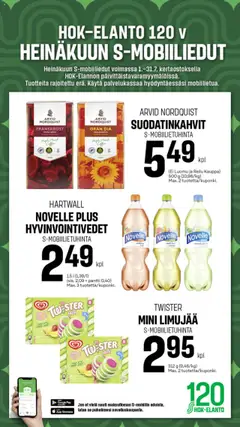 Katso S-market - Heinäkuun S-mobiiliedut voimassa alkaen 01.07.2025