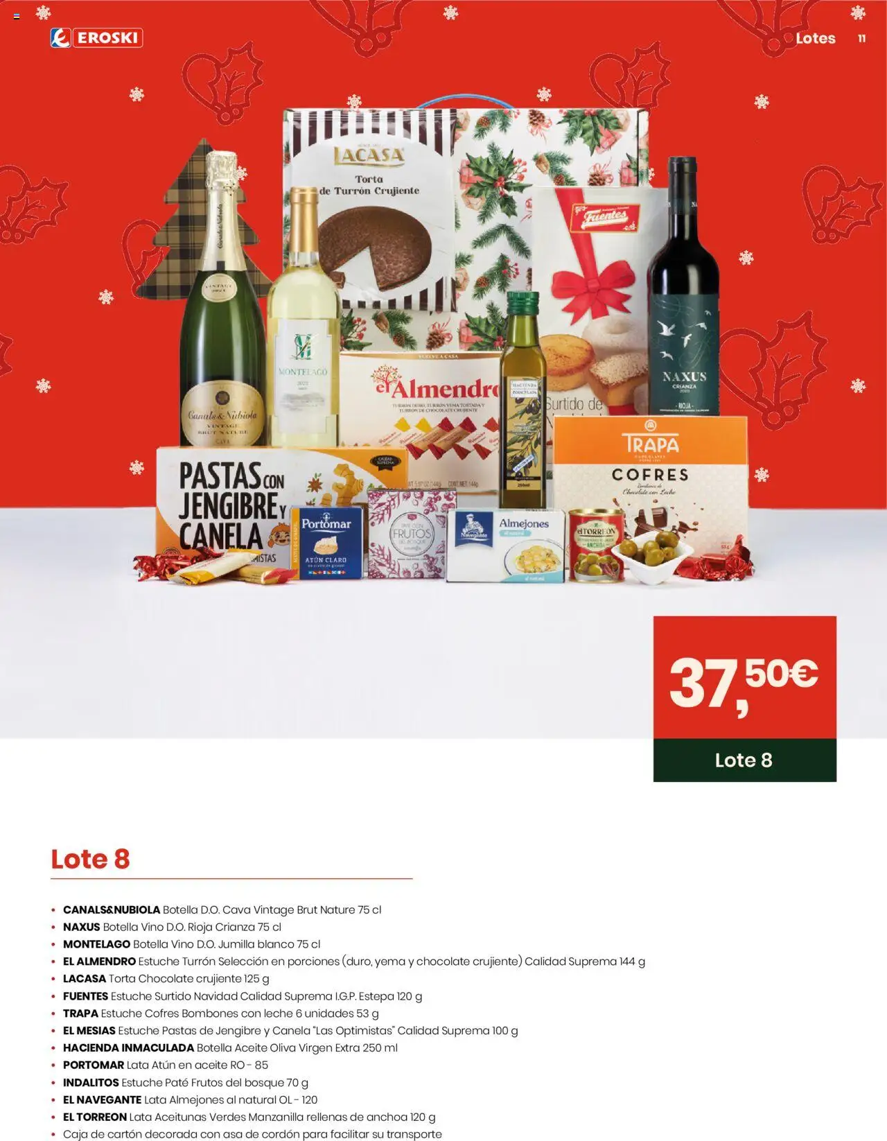 Eroski - Lotes y Cestas Navidad 2025 │ válido desde el 16.10.2025 | Página: 11 | Productos: Chocolate, Vino, Paté, Aceite de girasol