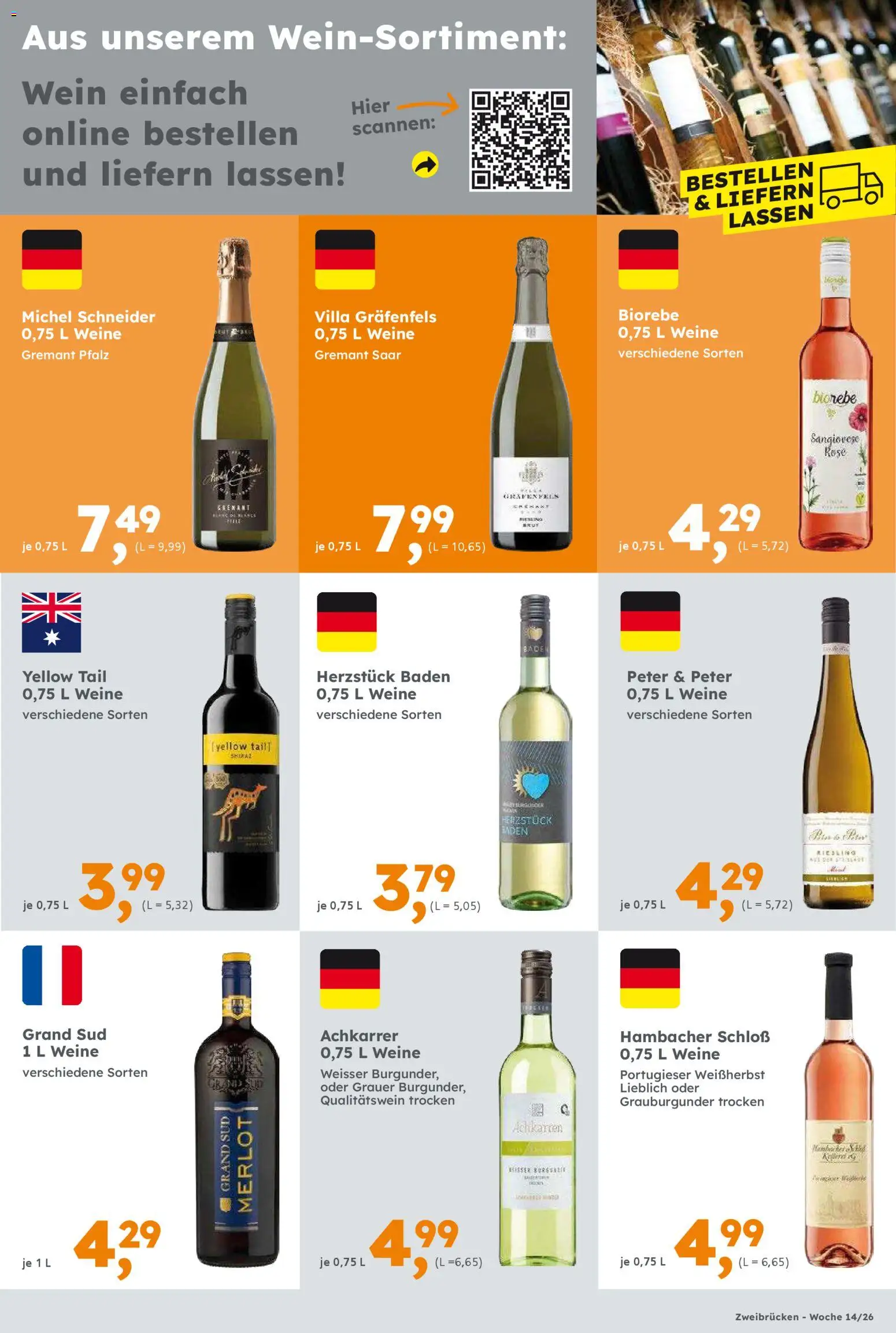 Globus Baumarkt Prospekt Zweibrücken	 – gültig ab 30.03.2026 | Seite: 19 | Produkte: Merlot, Grand sud, Wein
