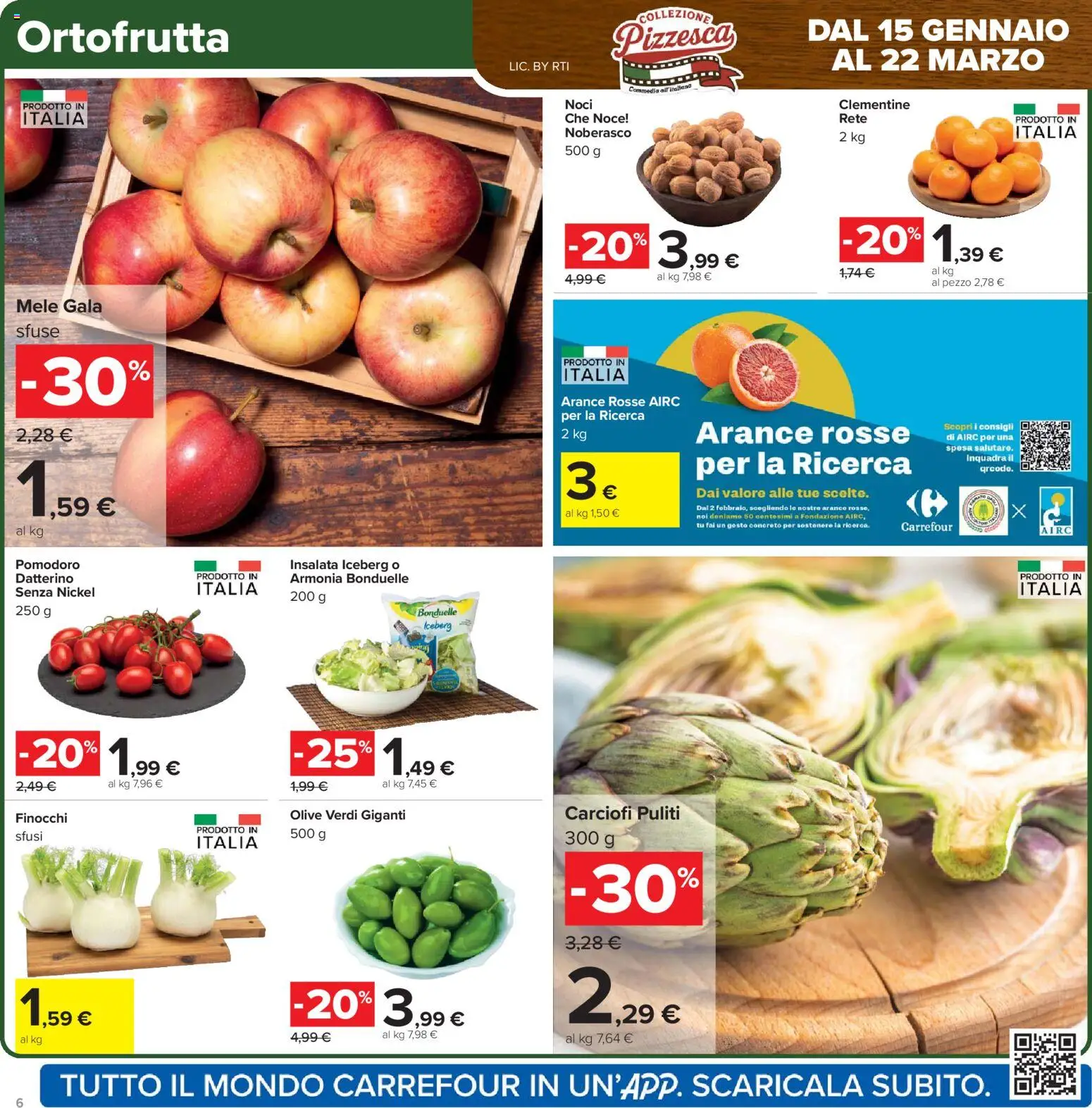 Volantino Carrefour del 27.01.2026 | Pagina: 6 | Prodotti: Mele, Olive, Noci, Carciofi