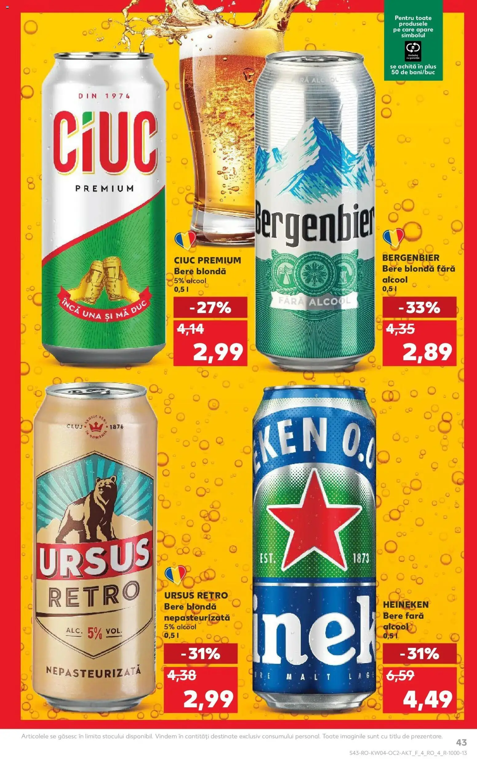 Noul catalog Kaufland – valabil de la 21.01.2026 | Pagină: 43 | Produse: Bere, Plastik Kulübe