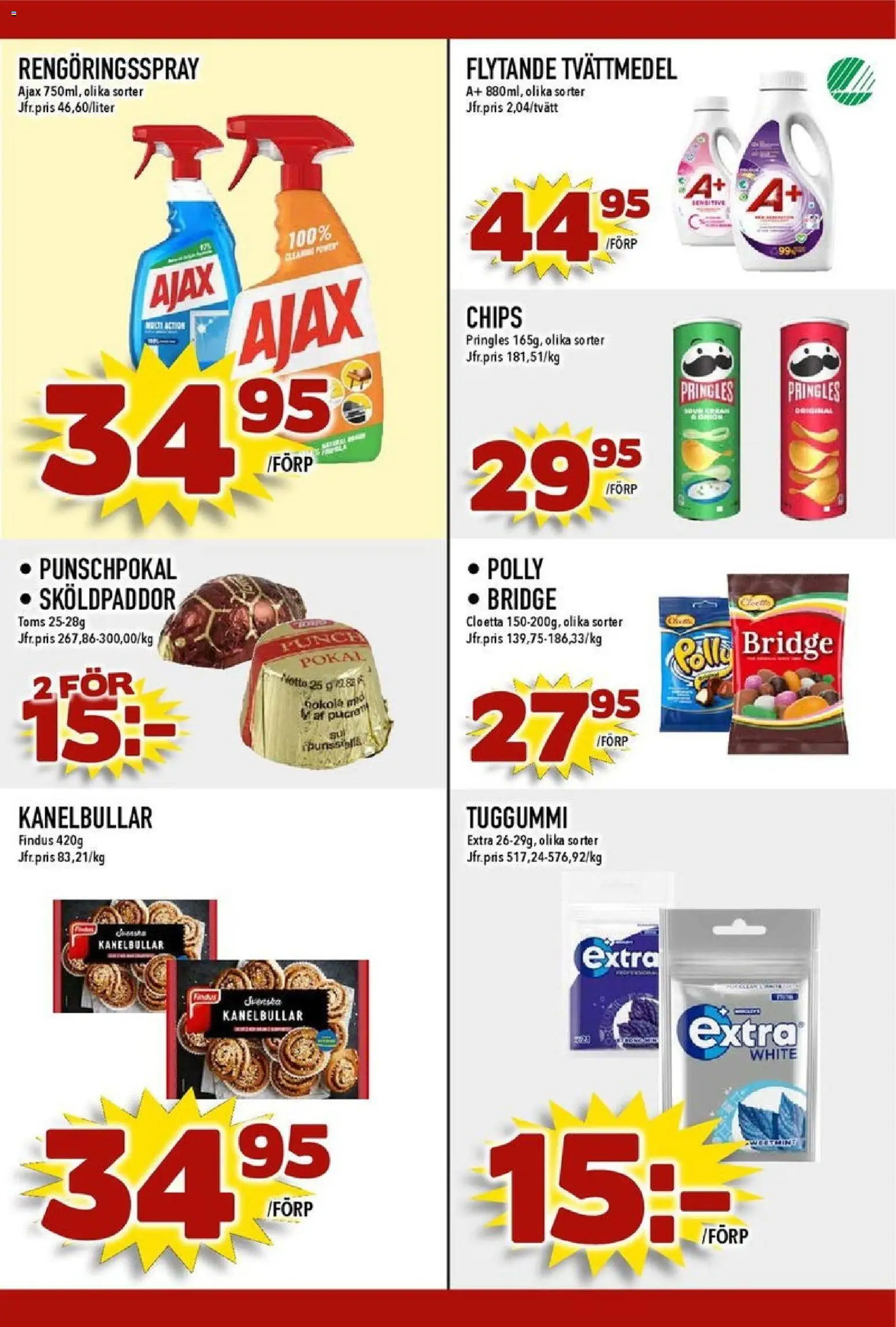 Matdax reklamblad aktuell från 24.11.2025 | Sida: 26 | Produkter: Pringles, Tvättmedel, Chips, Tuggummi