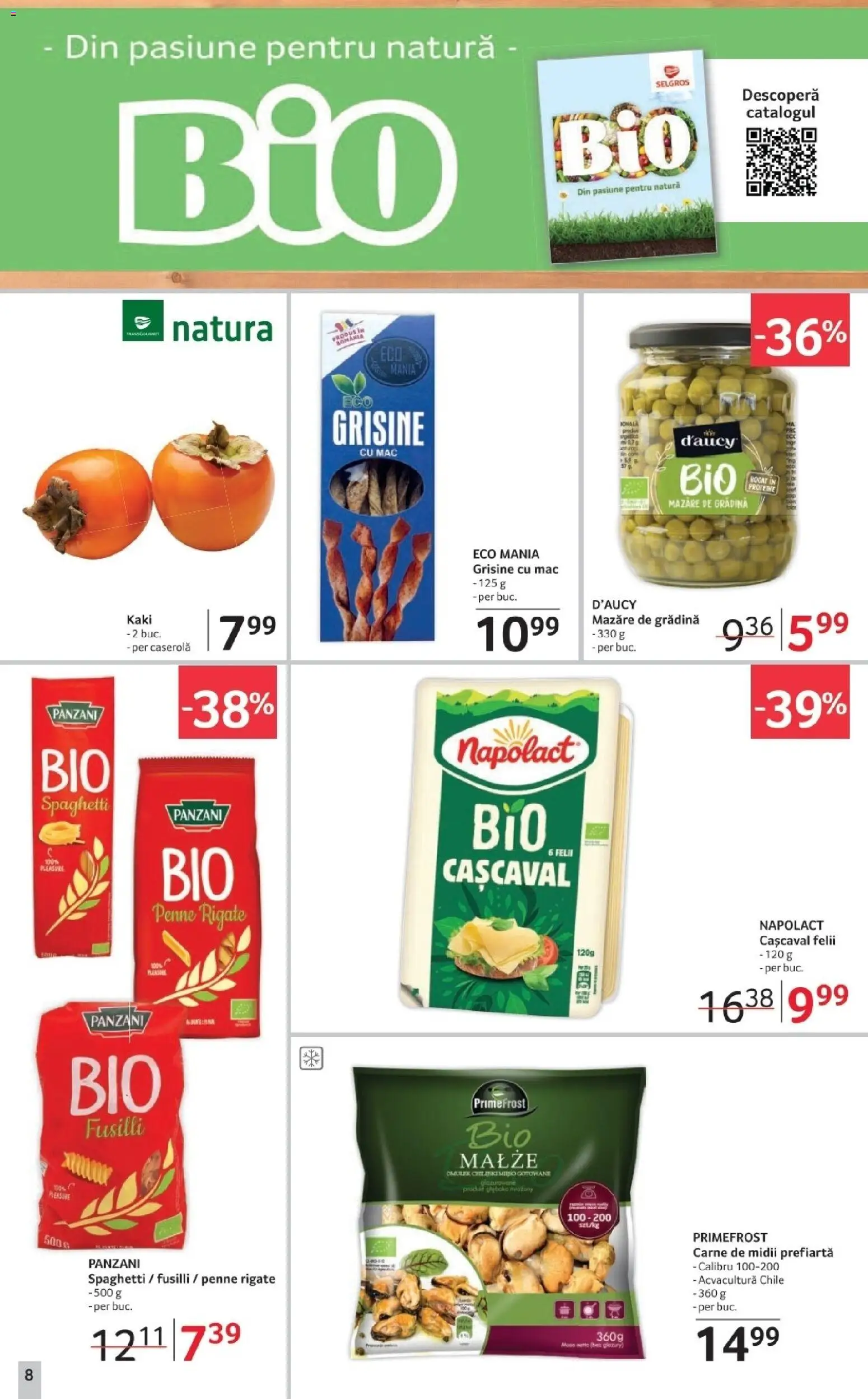 Noul catalog Selgros – valabil de la 28.11.2025 | Pagină: 8 | Produse: Mazăre, Kaki, Masaüstü kılıfı, Cașcaval