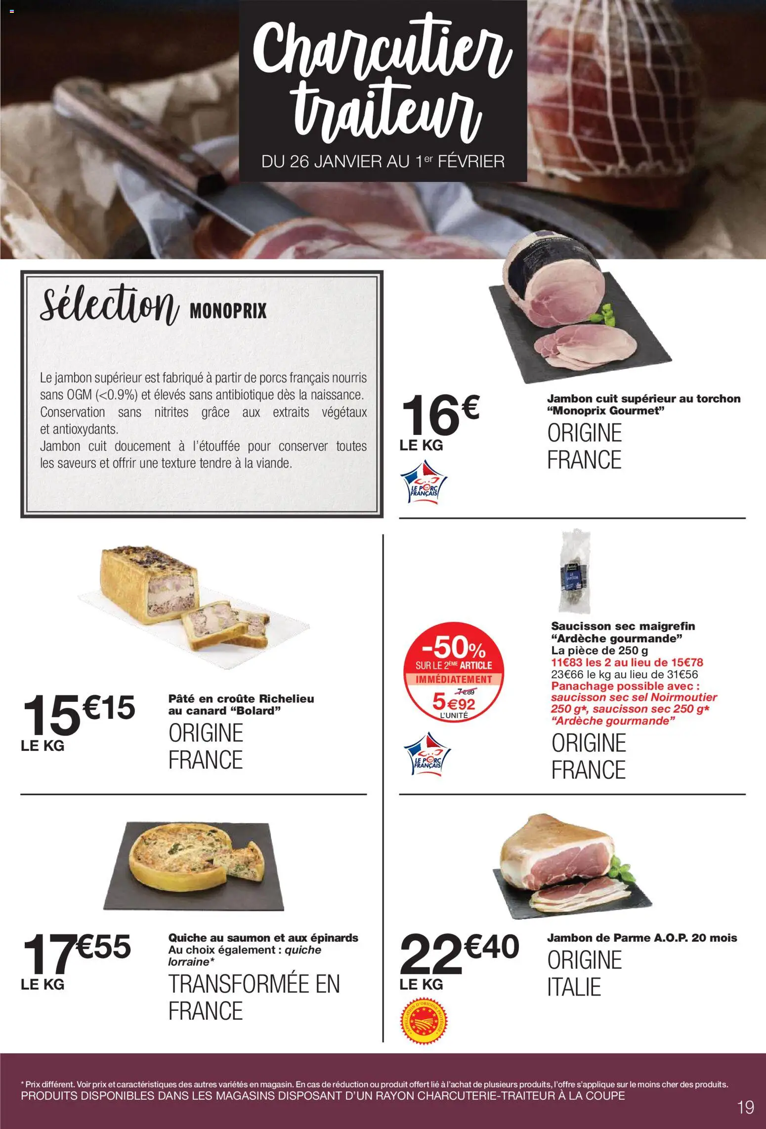 {H1} | Page: 19 | Produits: Saucisson, Torchon, Jambon, Porc