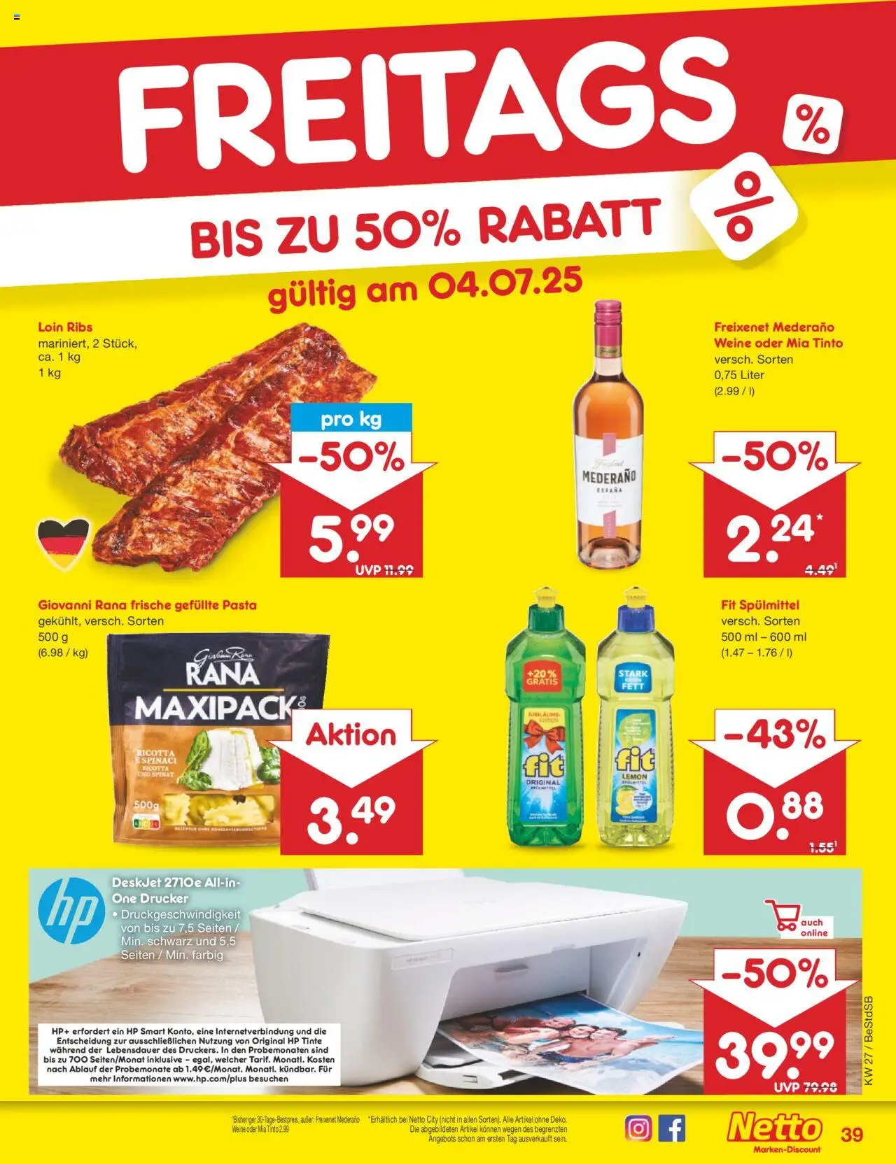 Netto Marken-Discount Prospekt 	 - gültig ab dem 30.06.2025 | Seite: 57 | Produkte: Freixenet, Freixenet mederano, Pasta, Drucker