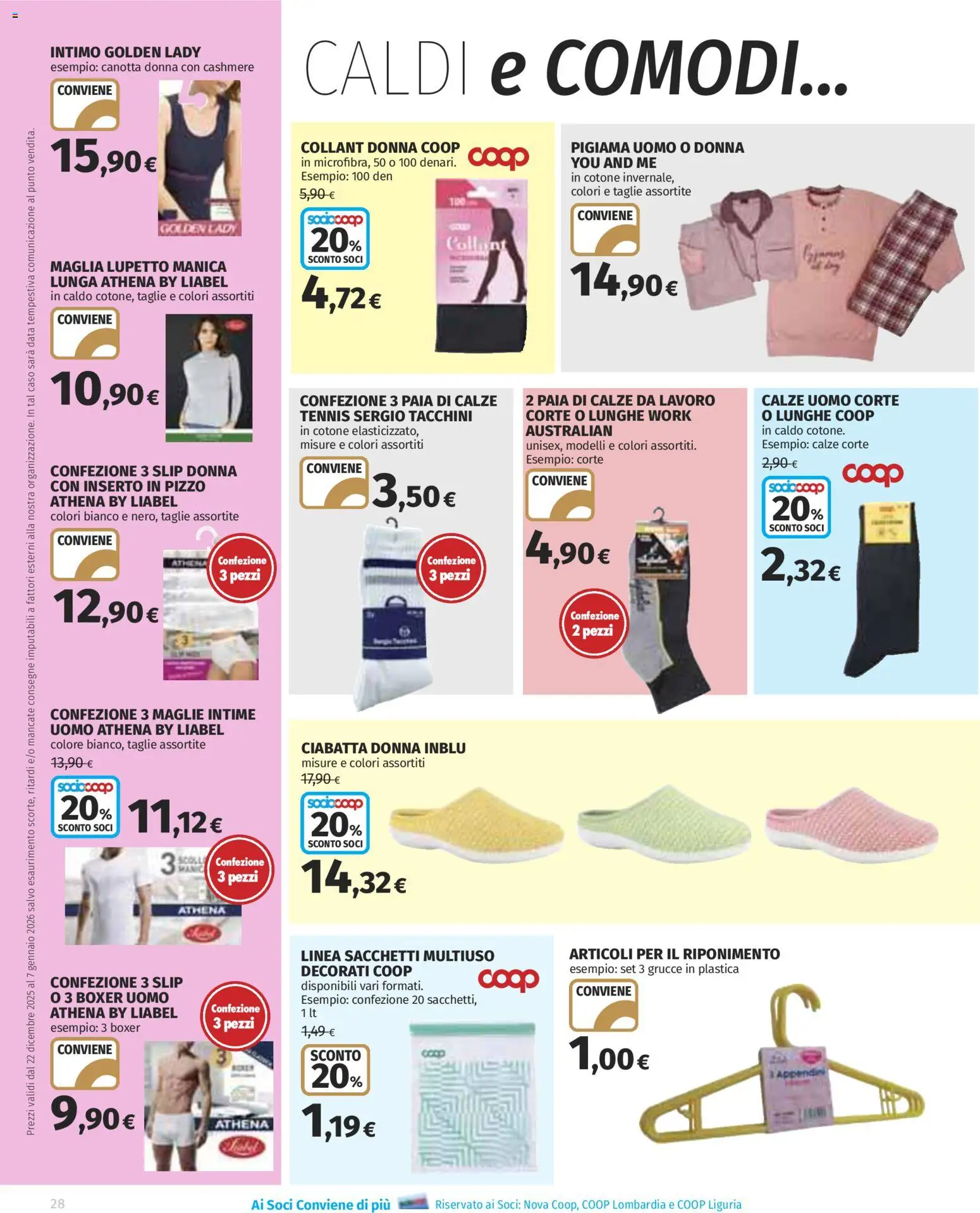 Volantino COOP del 22.12.2025 | Pagina: 28 | Prodotti: Canotta, Intimo, Boxer, Collant